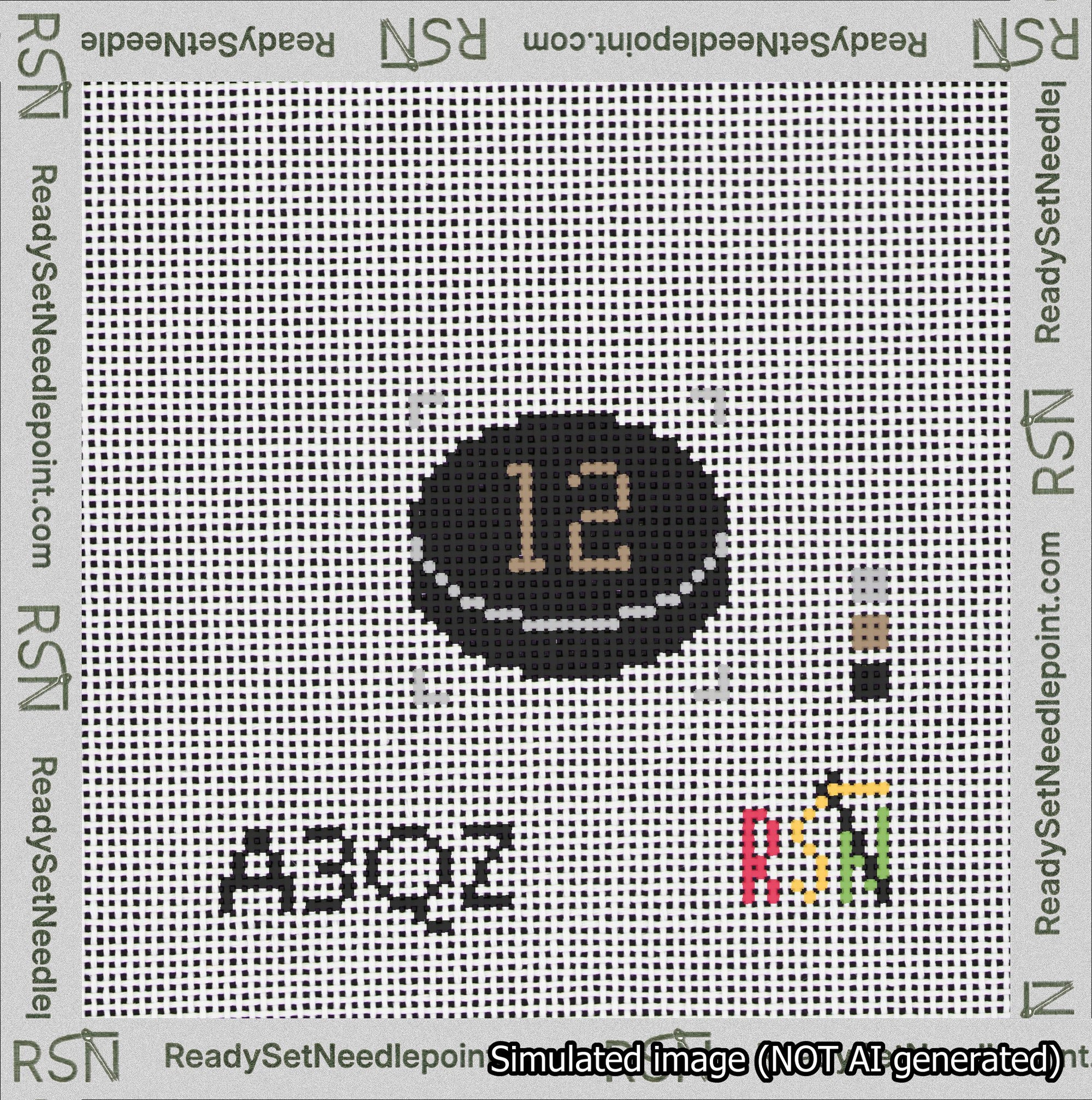 Hockey Puck Bag Charm Brown 0-49 Needlepoint Canvas Design