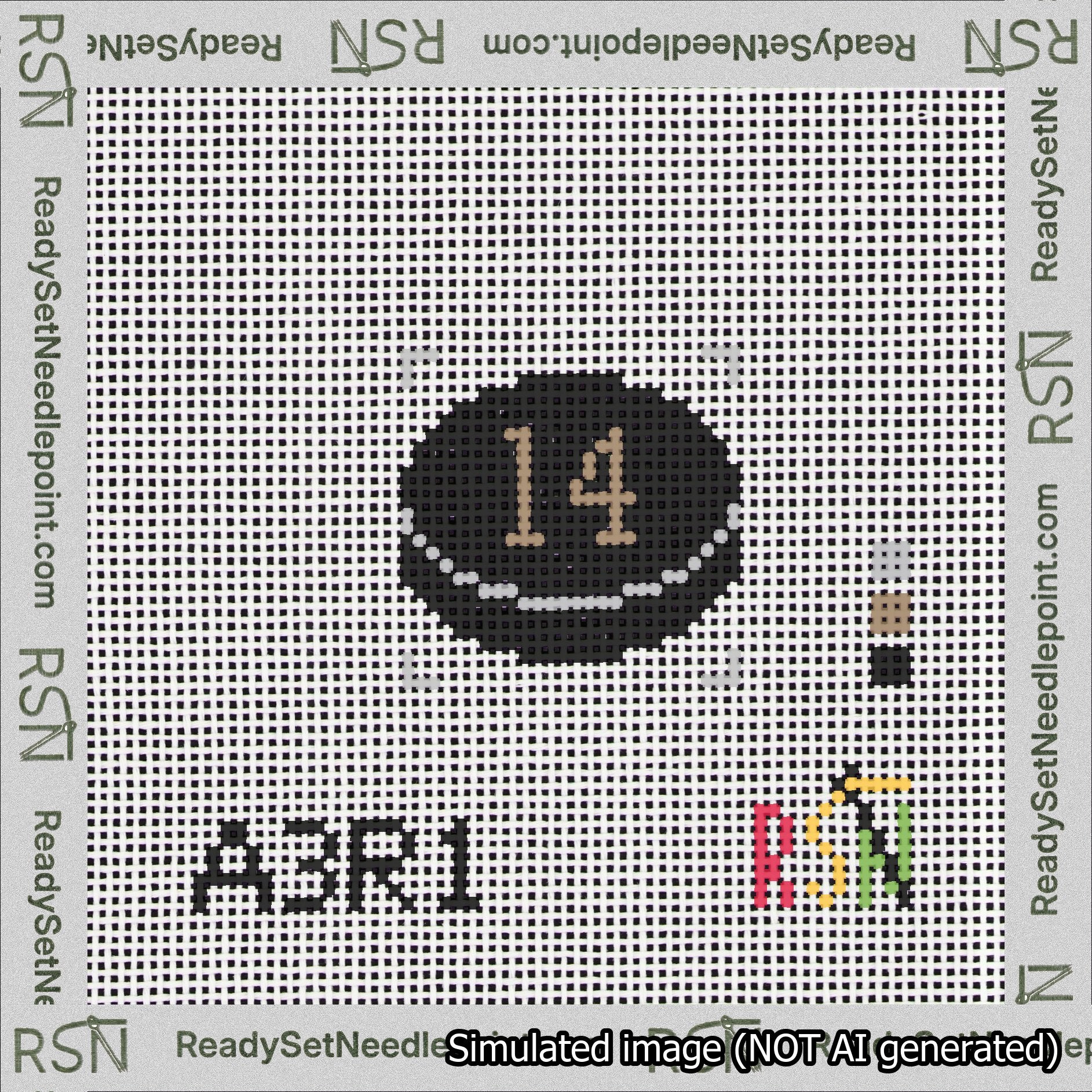 Hockey Puck Bag Charm Brown 0-49 Needlepoint Canvas Design