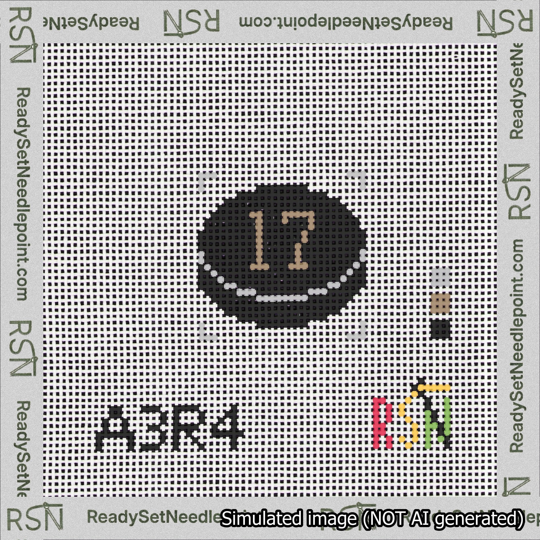 Hockey Puck Bag Charm Brown 0-49 Needlepoint Canvas Design