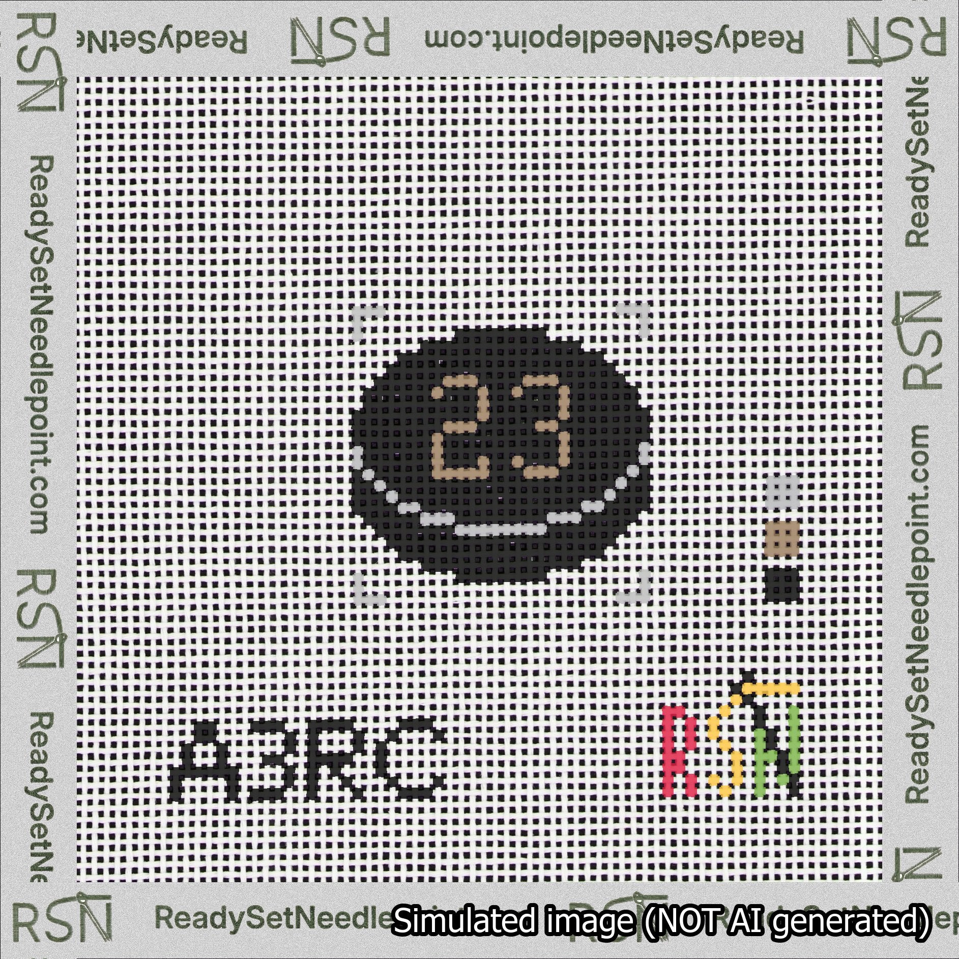 Hockey Puck Bag Charm Brown 0-49 Needlepoint Canvas Design