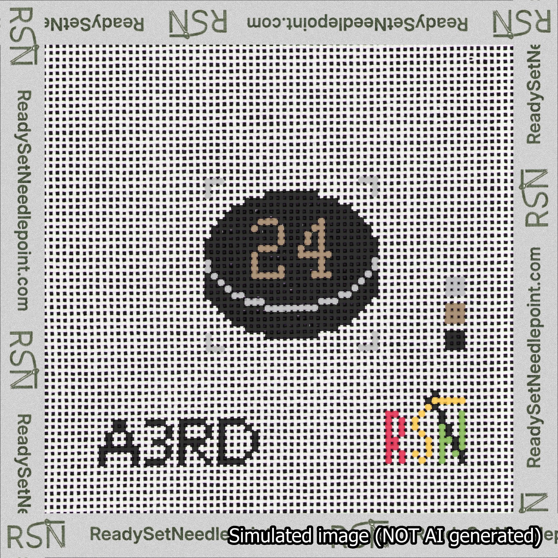 Hockey Puck Bag Charm Brown 0-49 Needlepoint Canvas Design