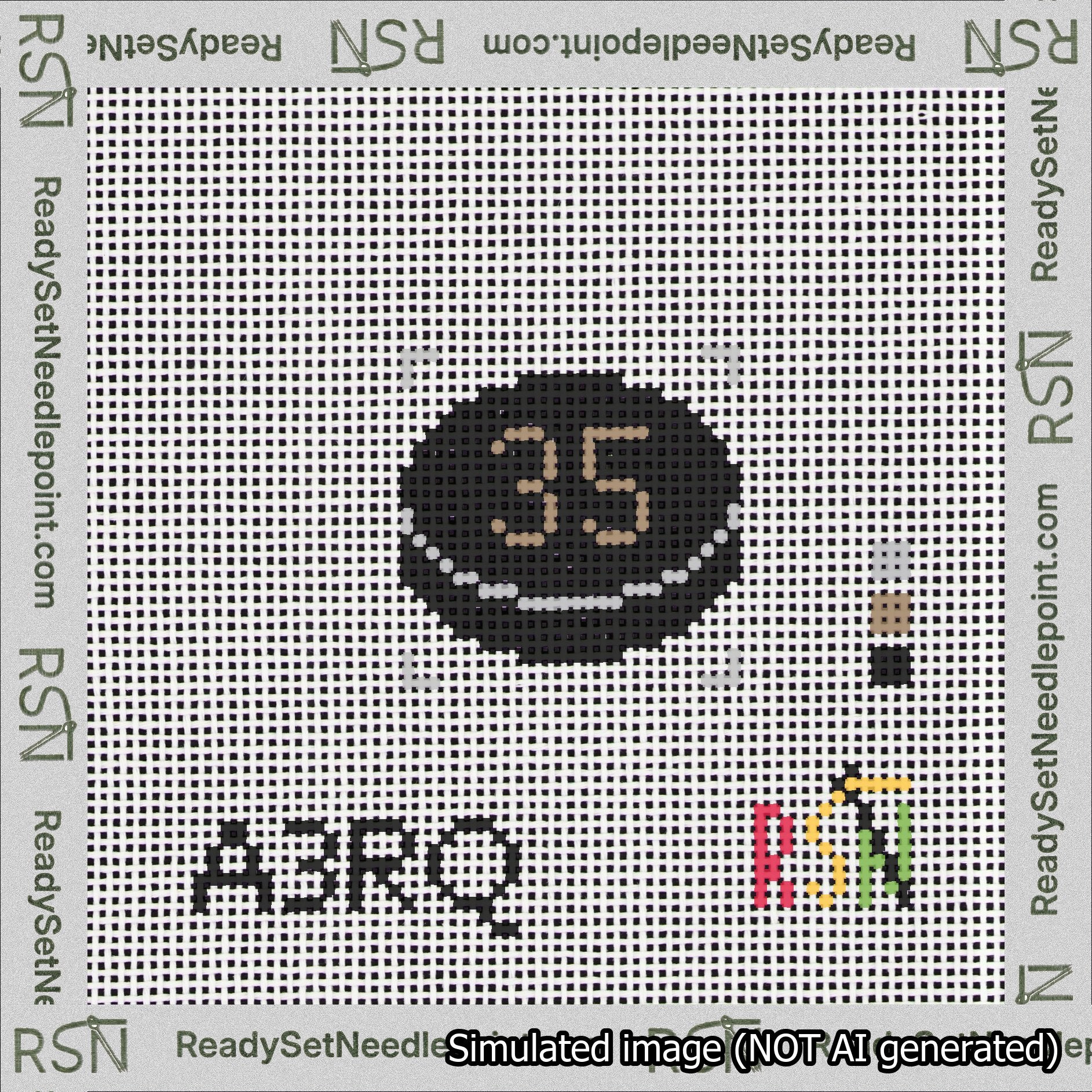 Hockey Puck Bag Charm Brown 0-49 Needlepoint Canvas Design