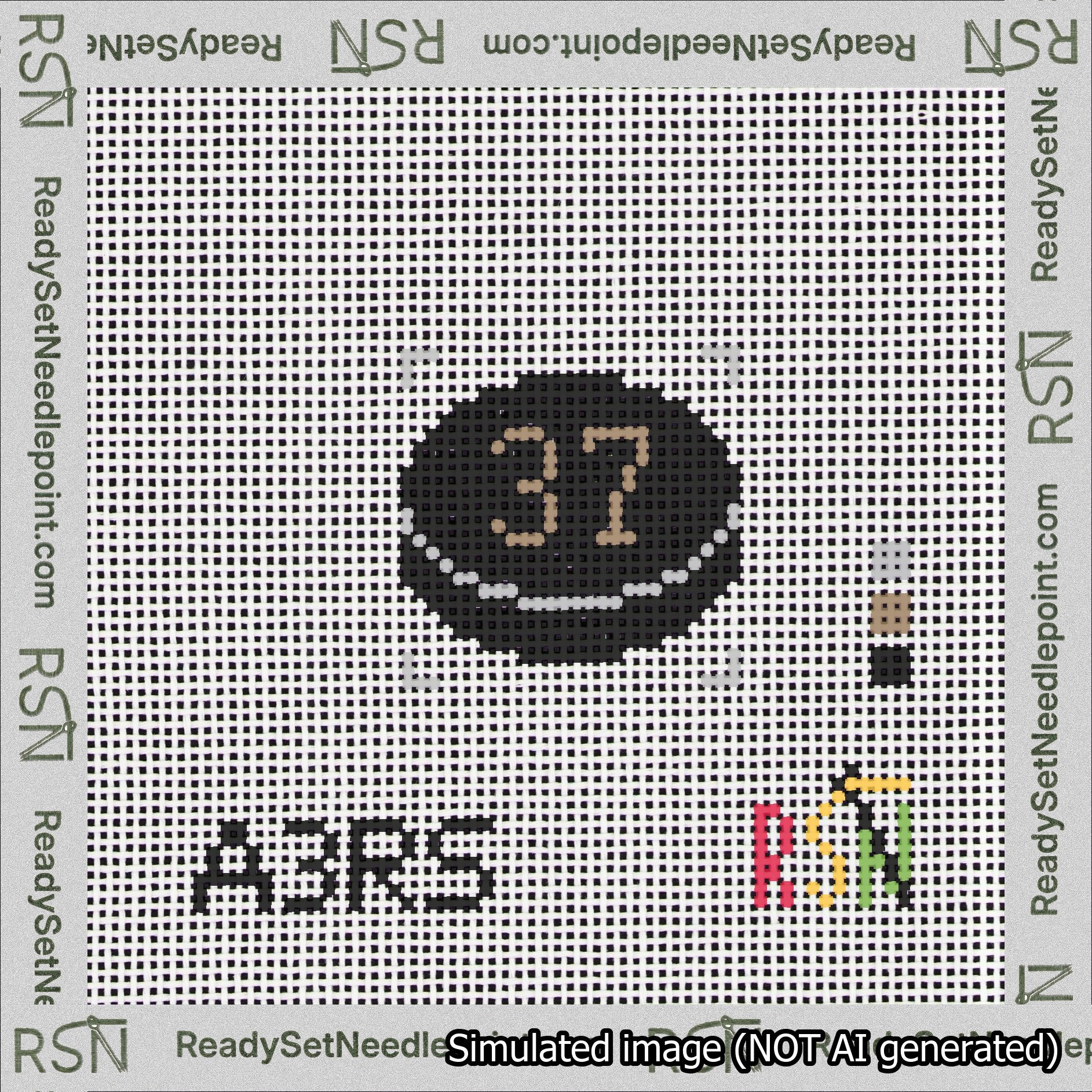 Hockey Puck Bag Charm Brown 0-49 Needlepoint Canvas Design