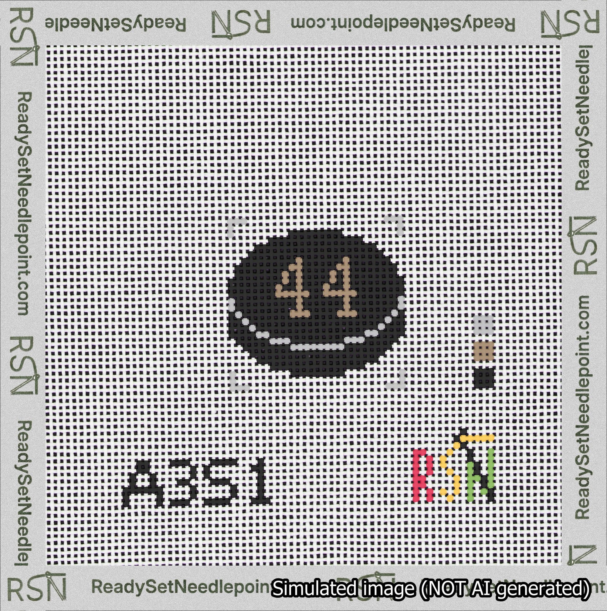 Hockey Puck Bag Charm Brown 0-49 Needlepoint Canvas Design