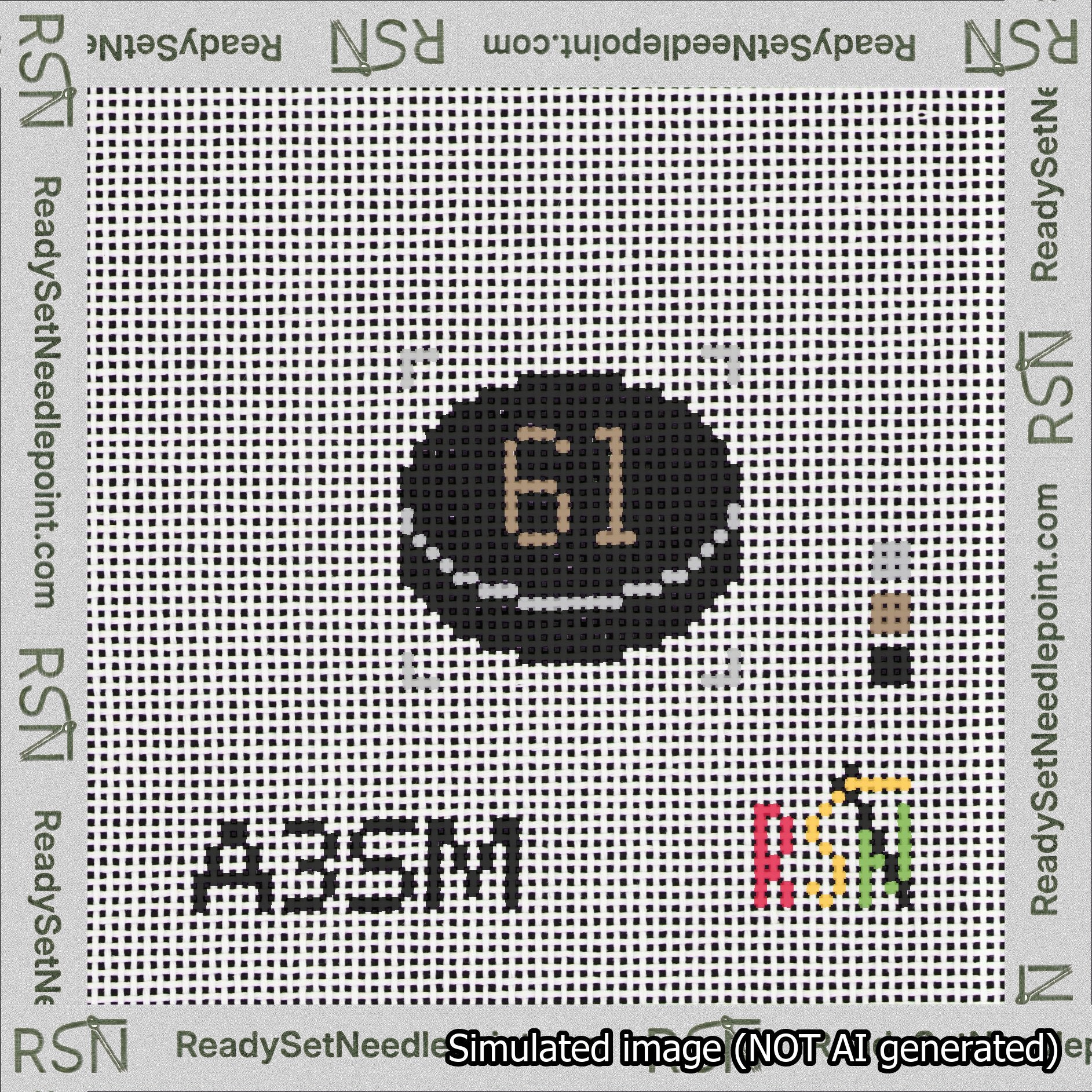 Hockey Puck Bag Charm Brown 50-99 Needlepoint Canvas Design