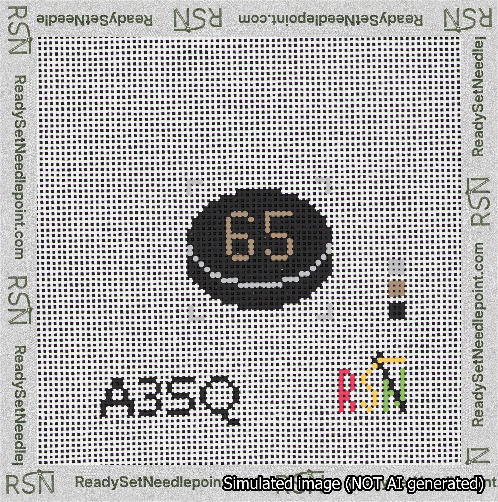 Hockey Puck Bag Charm Brown 50-99 Needlepoint Canvas Design