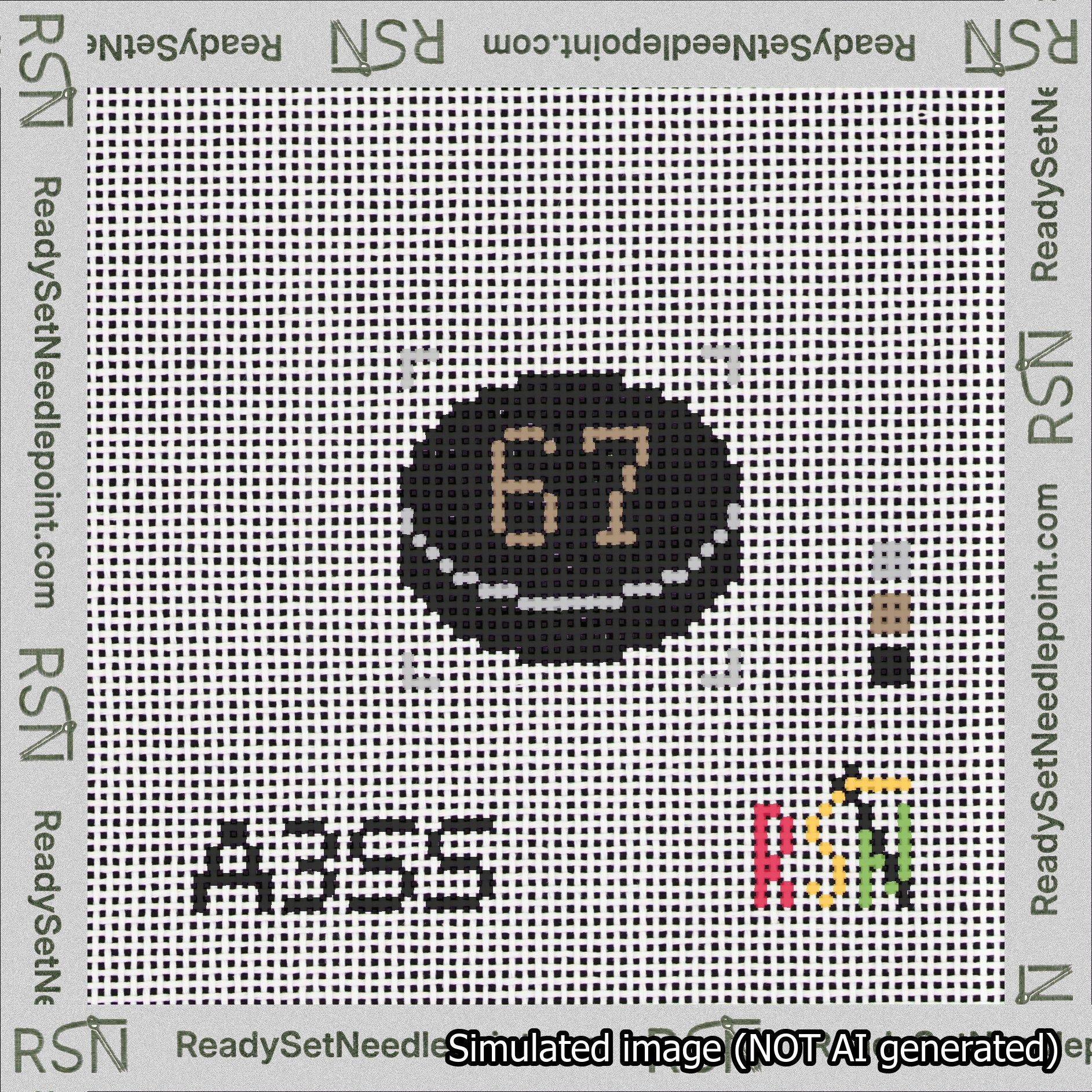 Hockey Puck Bag Charm Brown 50-99 Needlepoint Canvas Design