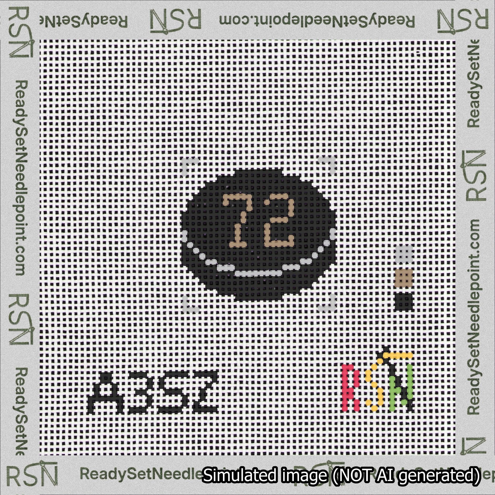 Hockey Puck Bag Charm Brown 50-99 Needlepoint Canvas Design