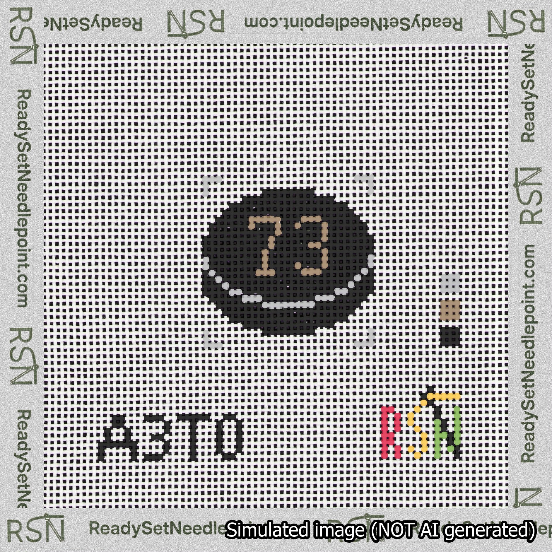 Hockey Puck Bag Charm Brown 50-99 Needlepoint Canvas Design