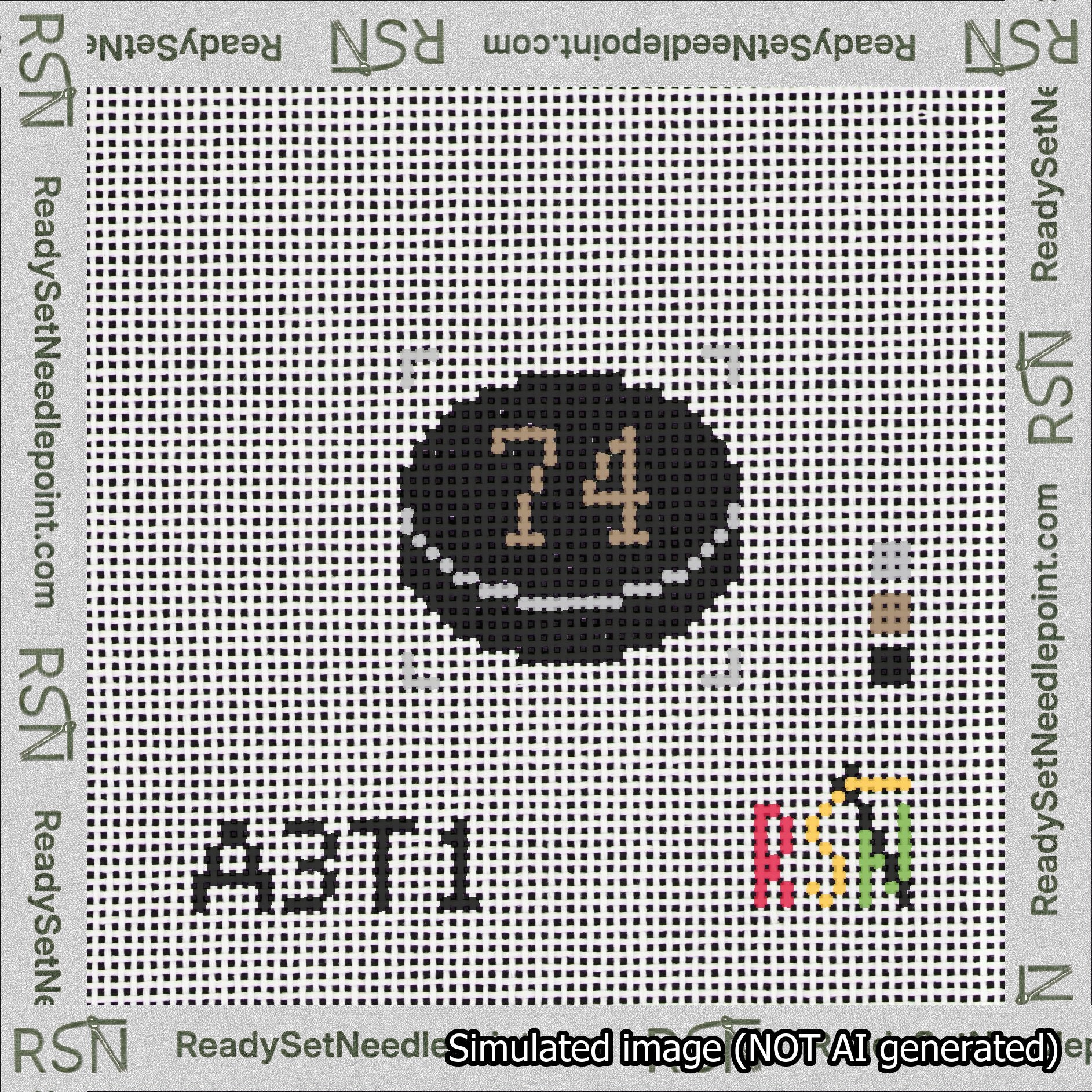 Hockey Puck Bag Charm Brown 50-99 Needlepoint Canvas Design