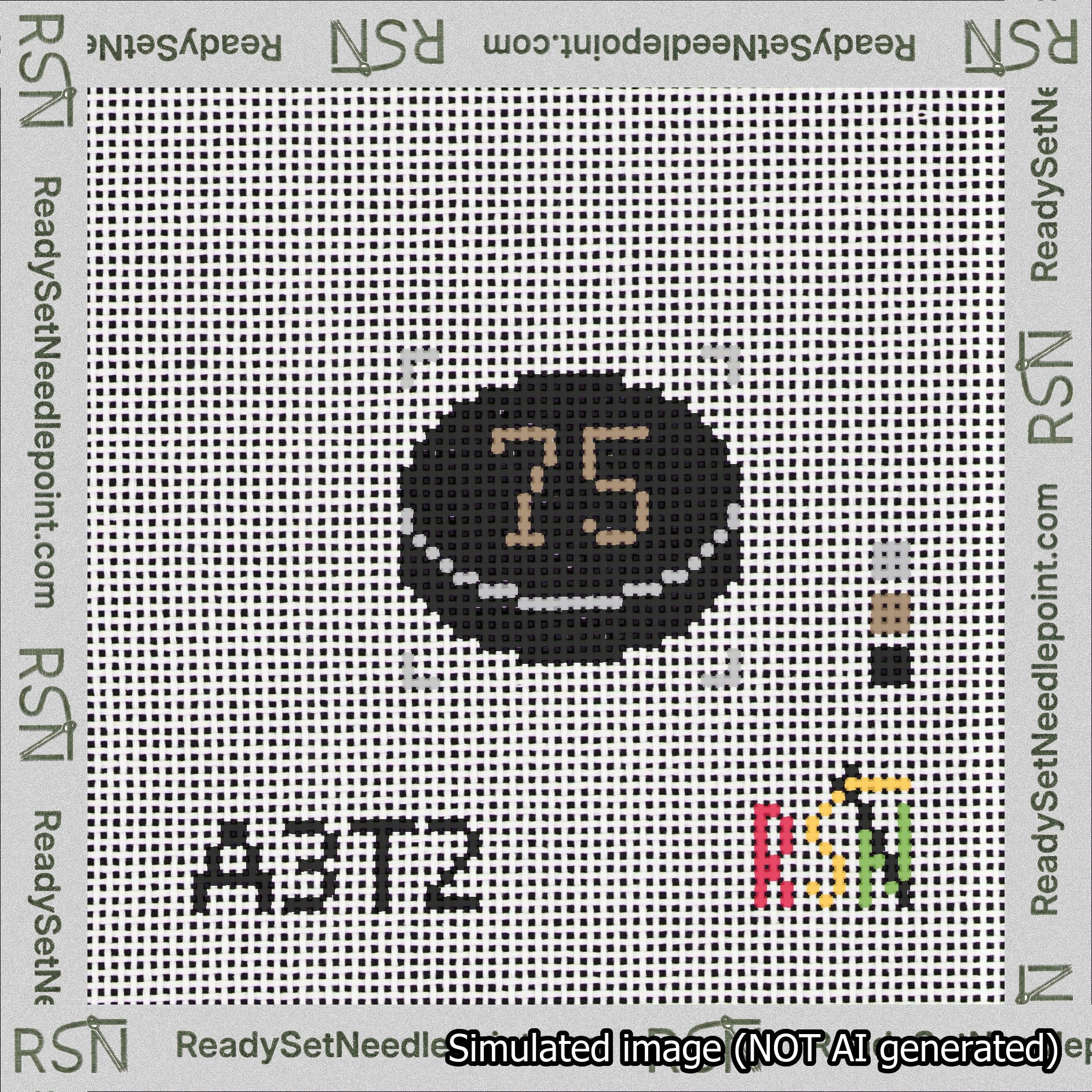 Hockey Puck Bag Charm Brown 50-99 Needlepoint Canvas Design