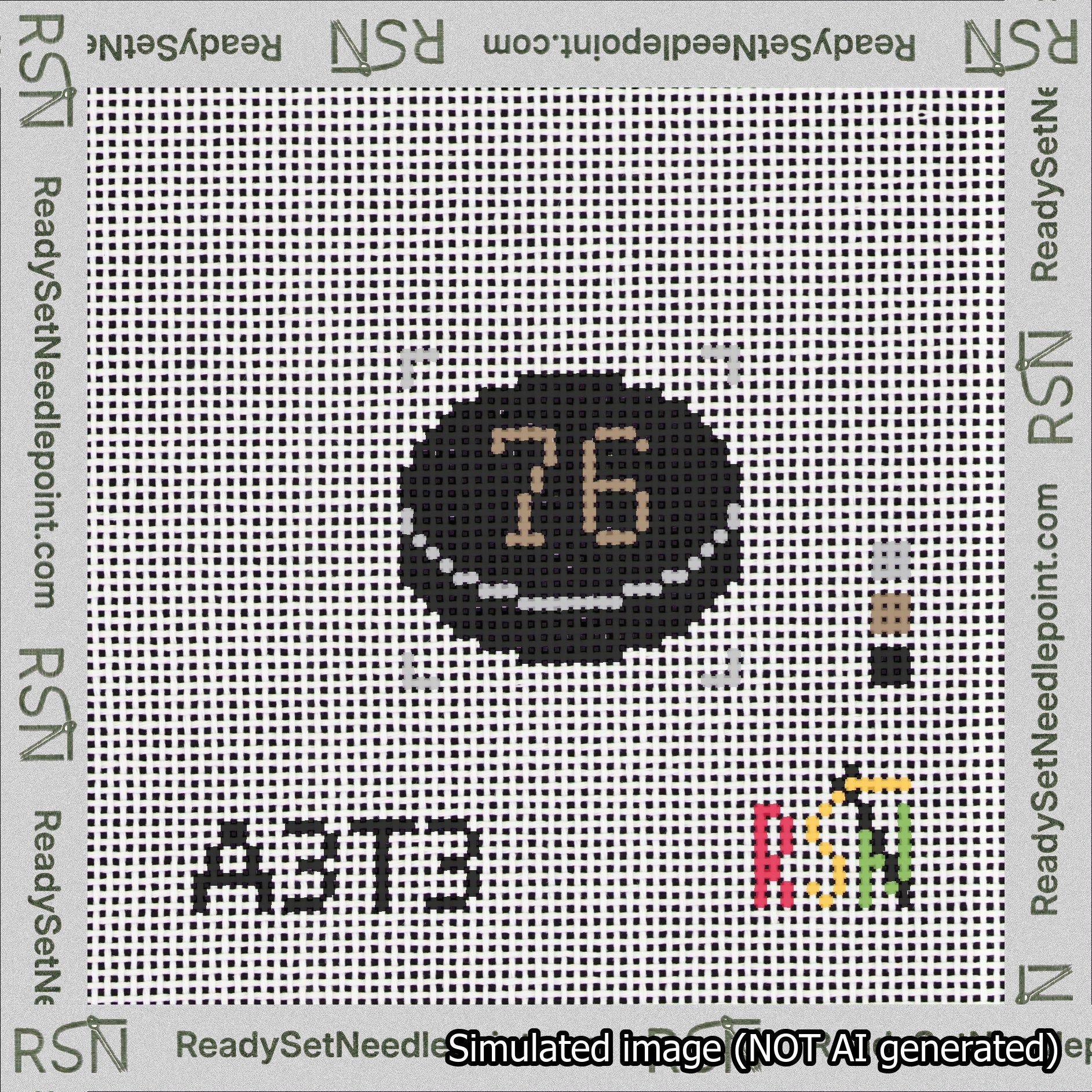 Hockey Puck Bag Charm Brown 50-99 Needlepoint Canvas Design