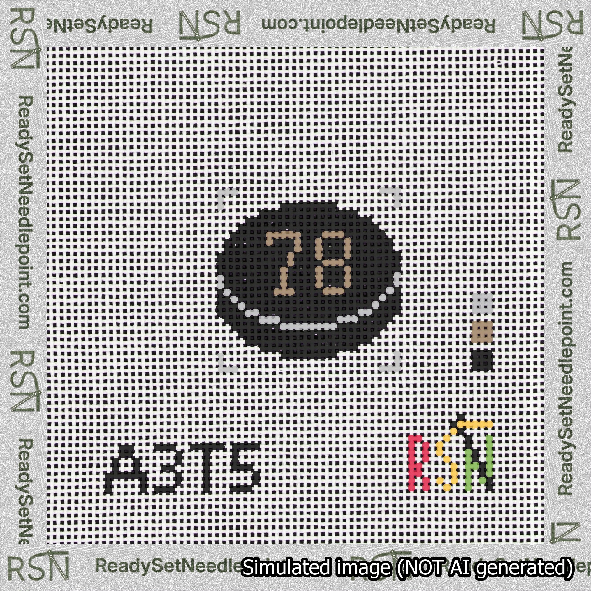 Hockey Puck Bag Charm Brown 50-99 Needlepoint Canvas Design