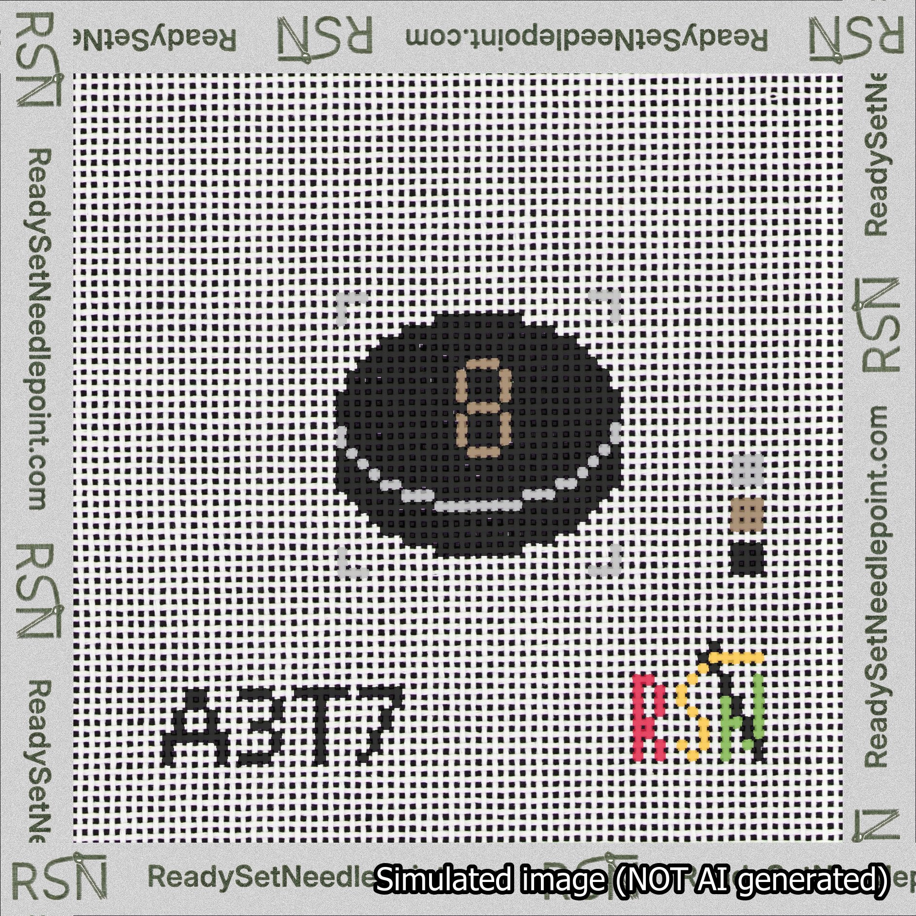 Hockey Puck Bag Charm Brown 0-49 Needlepoint Canvas Design