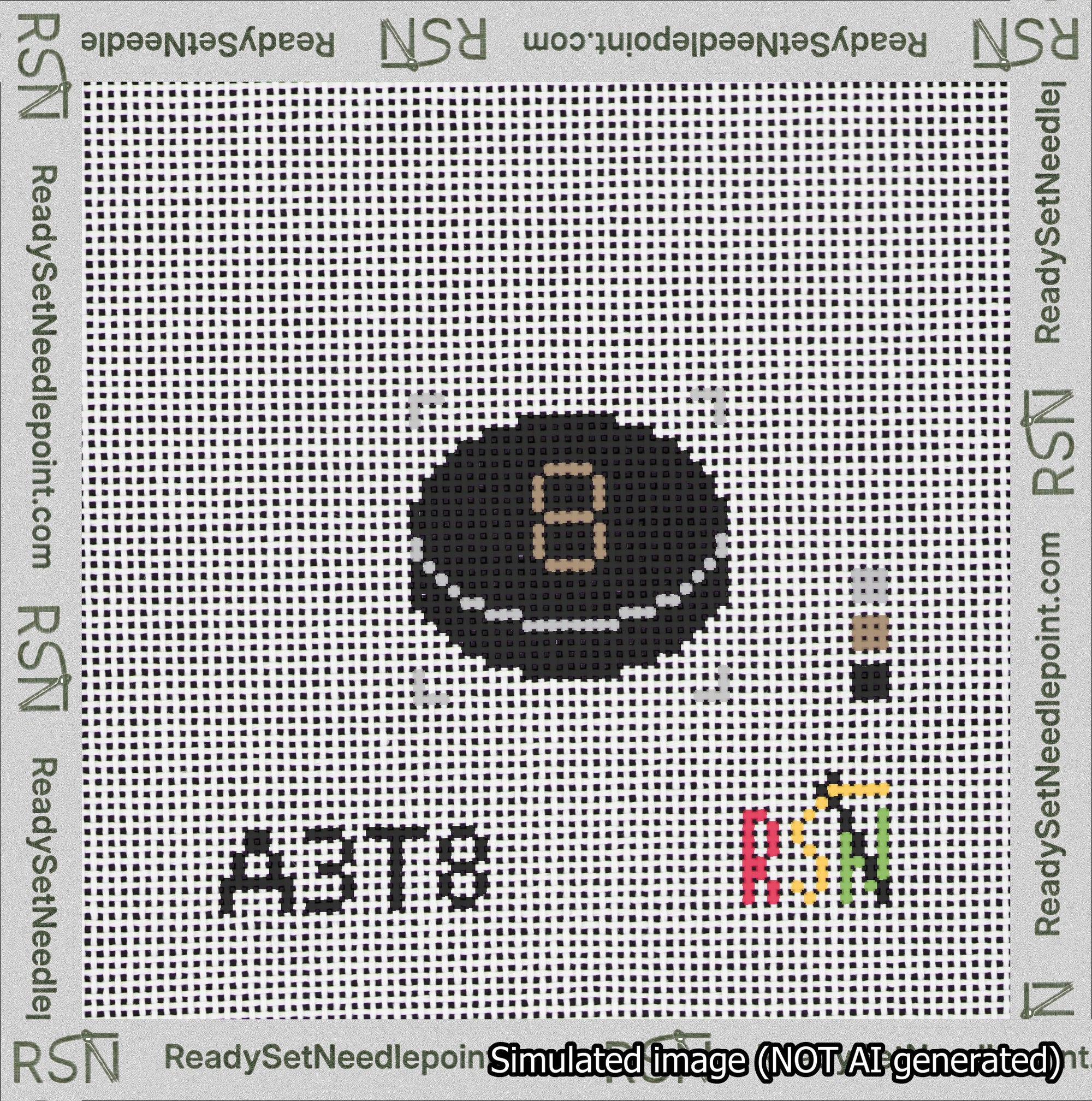 Hockey Puck Bag Charm Brown 0-49 Needlepoint Canvas Design