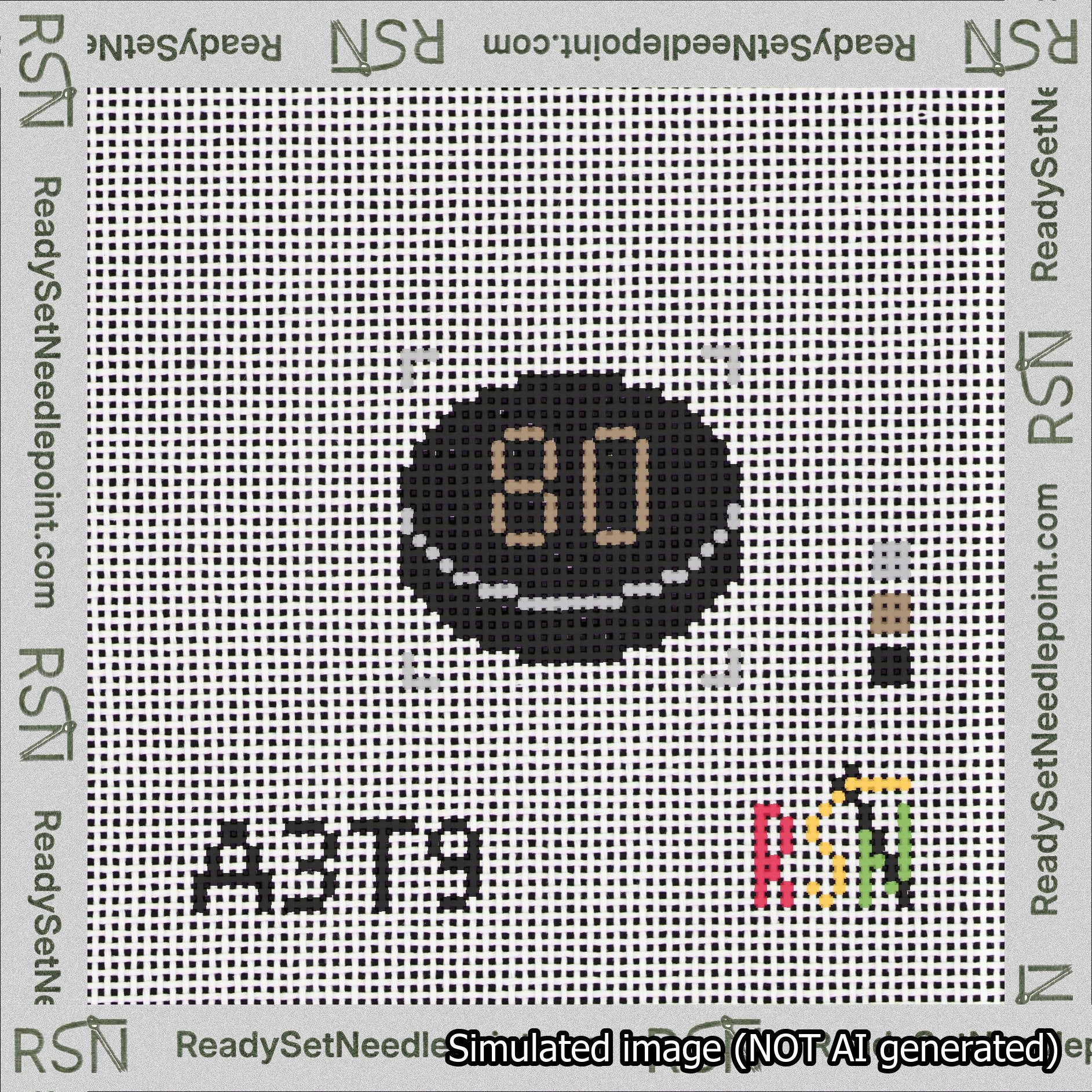 Hockey Puck Bag Charm Brown 50-99 Needlepoint Canvas Design