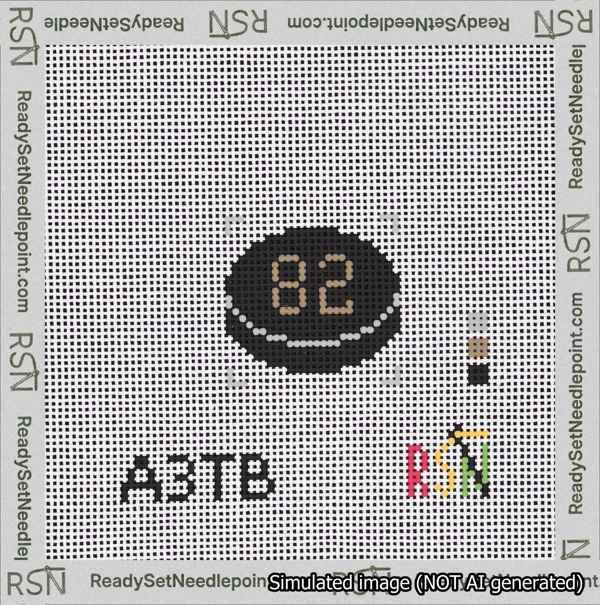 Hockey Puck Bag Charm Brown 50-99 Needlepoint Canvas Design