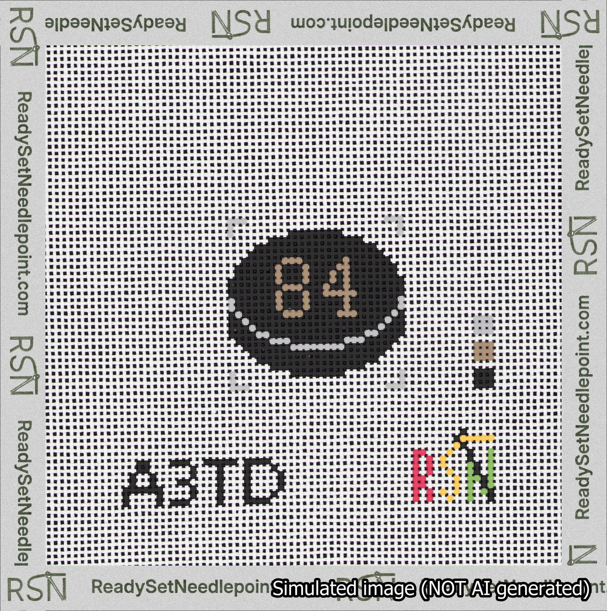 Hockey Puck Bag Charm Brown 50-99 Needlepoint Canvas Design