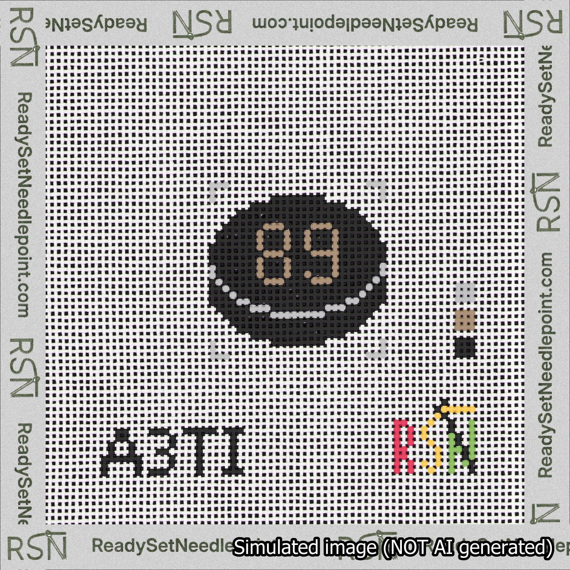 Hockey Puck Bag Charm Brown 50-99 Needlepoint Canvas Design