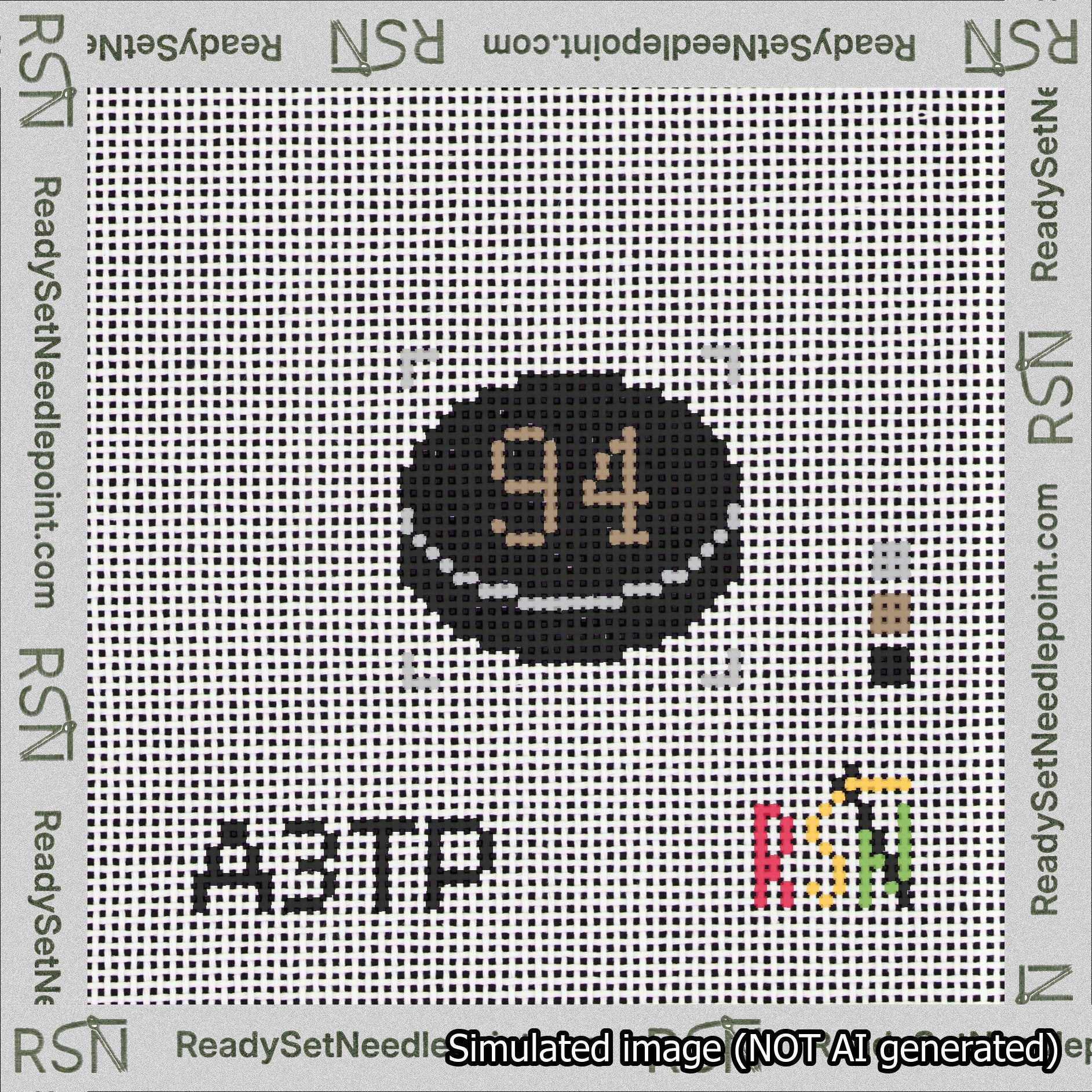 Hockey Puck Bag Charm Brown 50-99 Needlepoint Canvas Design