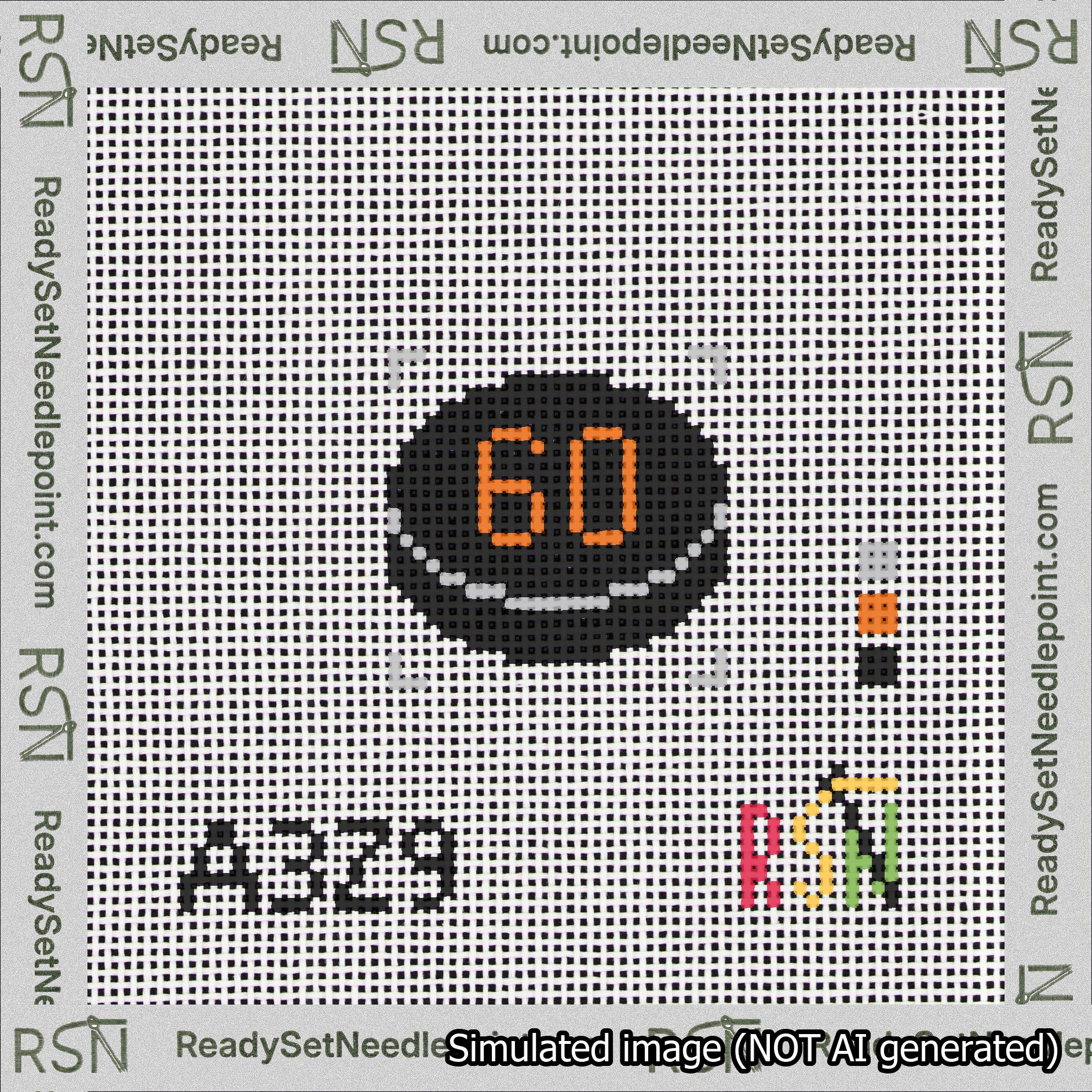 Hockey Puck Bag Charm Orange 50-99 Needlepoint Canvas Design