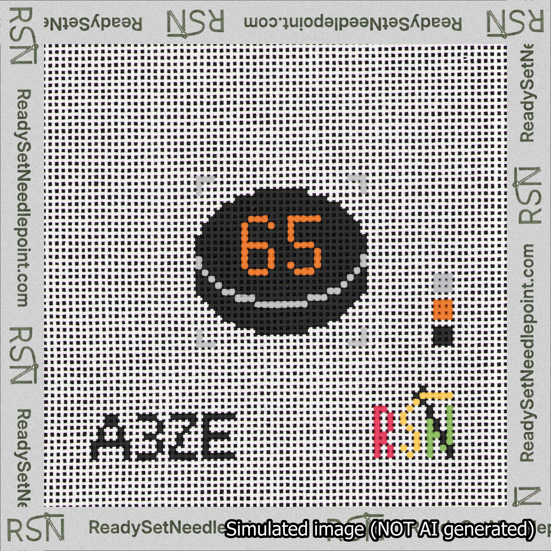 Hockey Puck Bag Charm Orange 50-99 Needlepoint Canvas Design