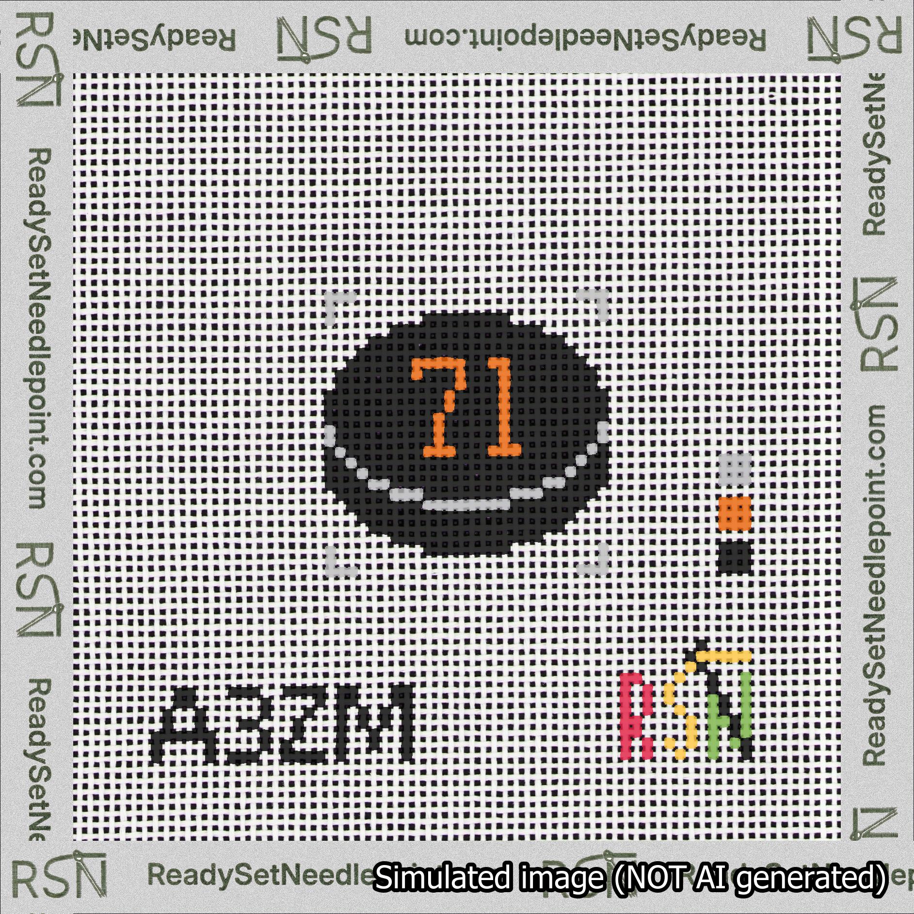 Hockey Puck Bag Charm Orange 50-99 Needlepoint Canvas Design