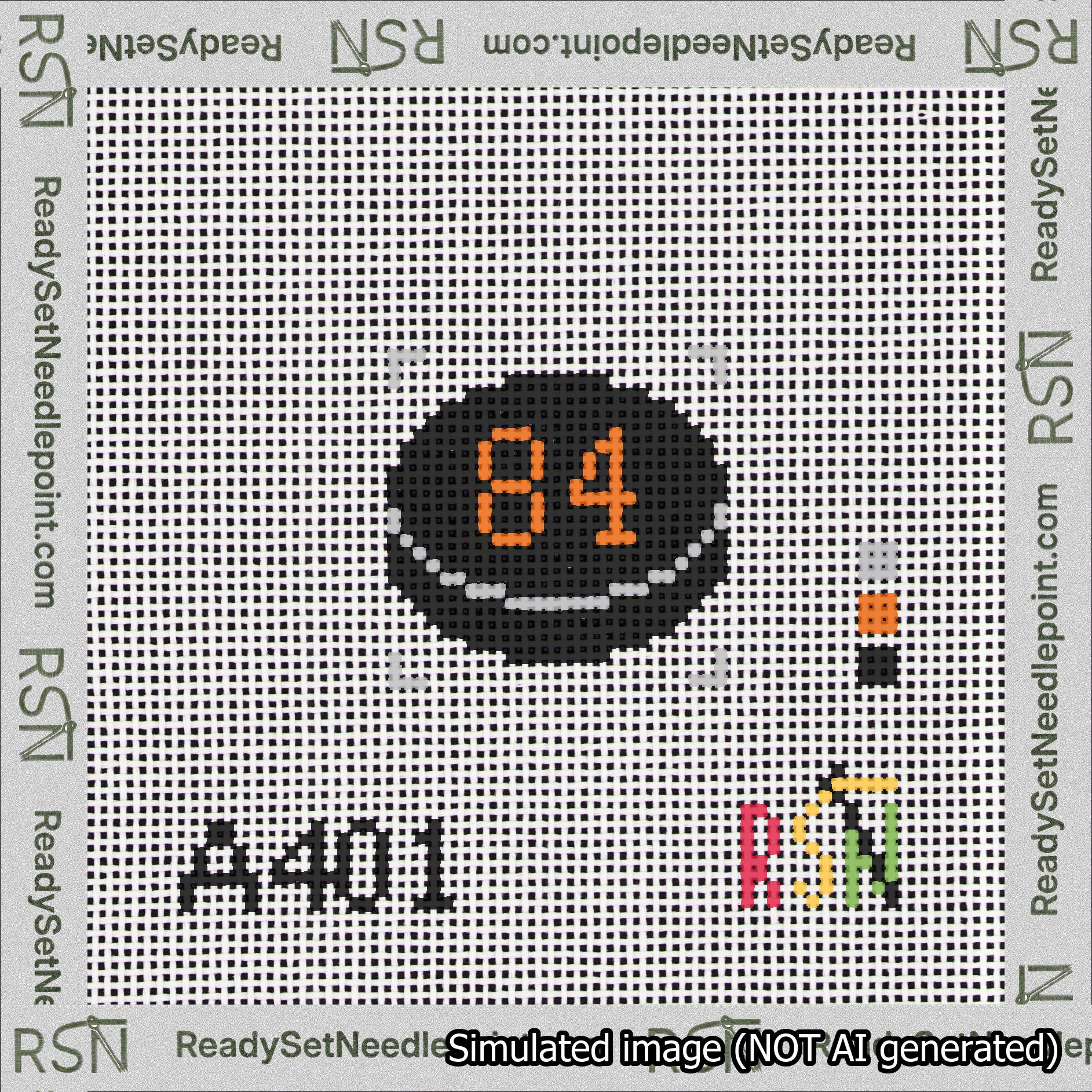 Hockey Puck Bag Charm Orange 50-99 Needlepoint Canvas Design