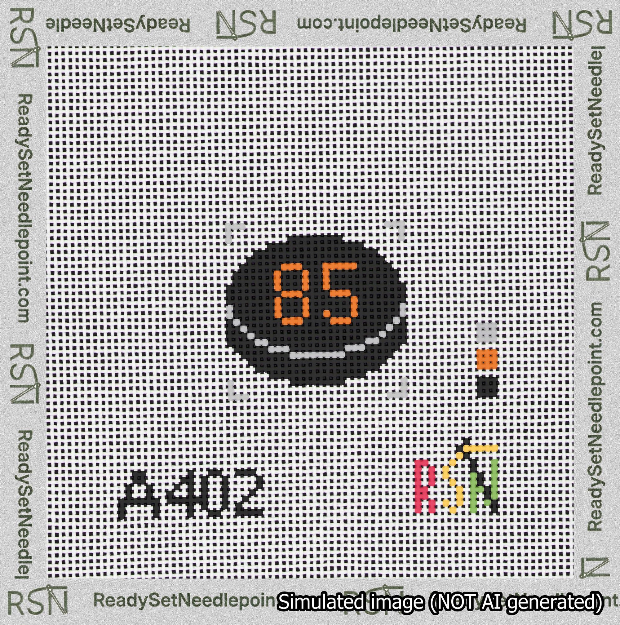 Hockey Puck Bag Charm Orange 50-99 Needlepoint Canvas Design