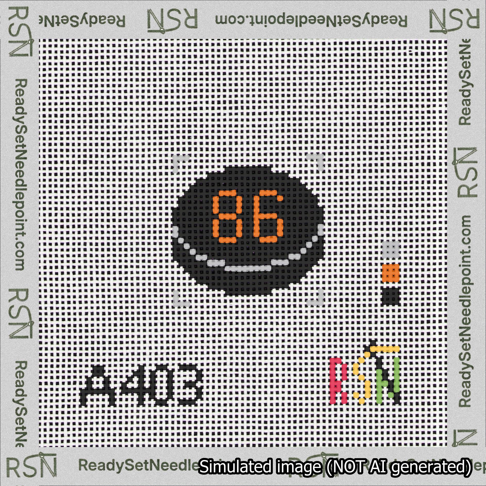 Hockey Puck Bag Charm Orange 50-99 Needlepoint Canvas Design