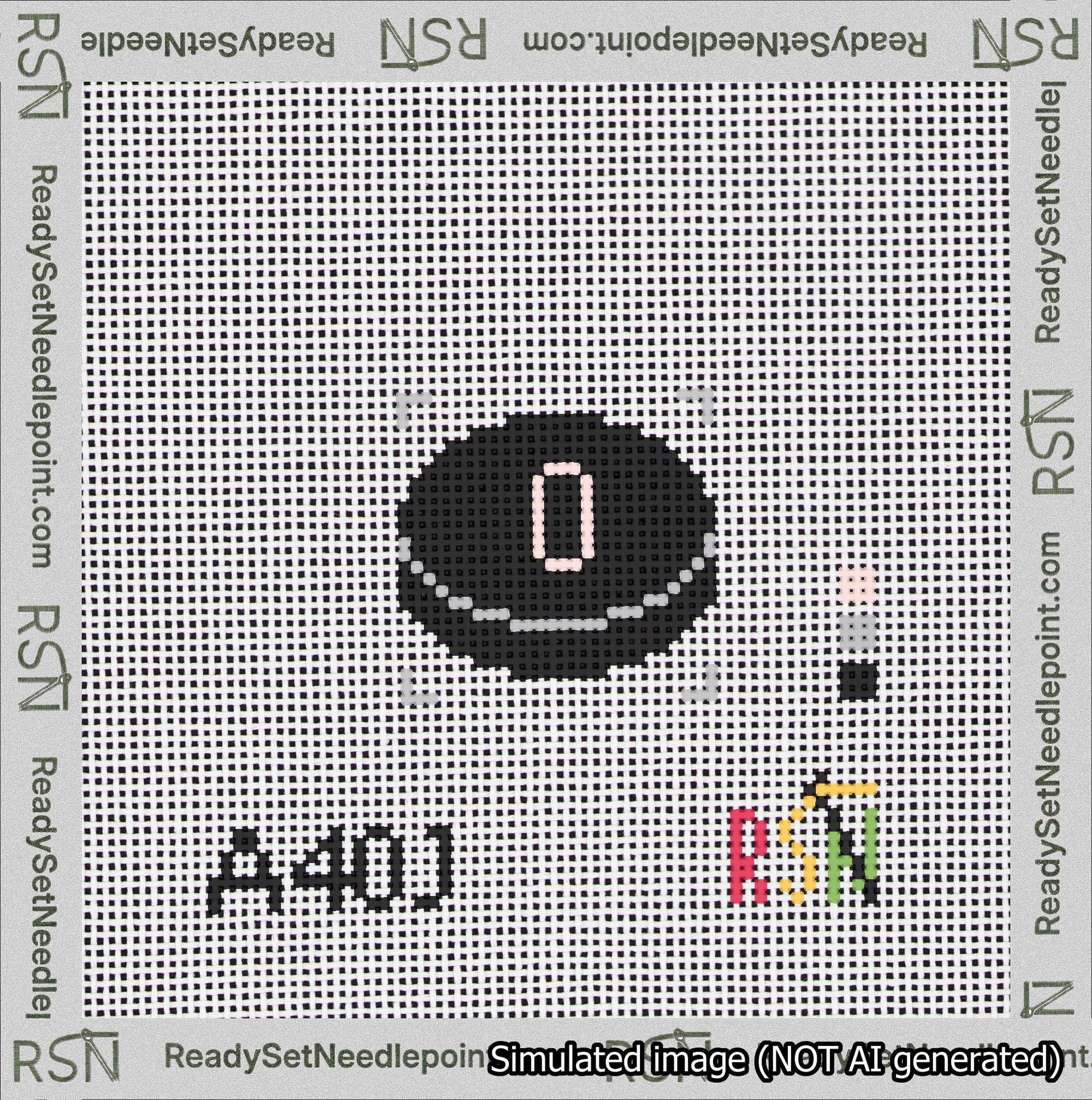 Hockey Puck Bag Charm Pink 0-49 Needlepoint Canvas Design