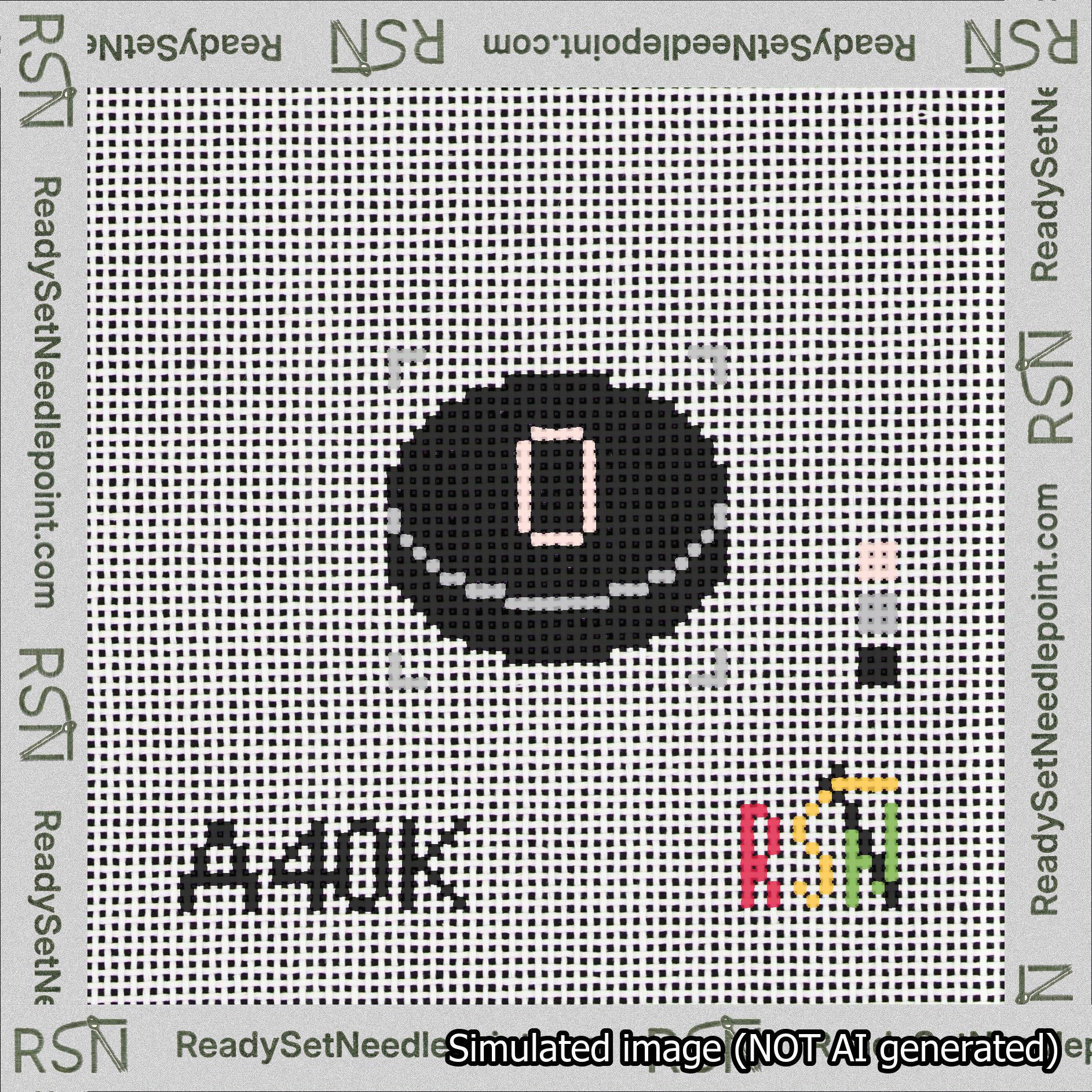 Hockey Puck Bag Charm Pink 0-49 Needlepoint Canvas Design