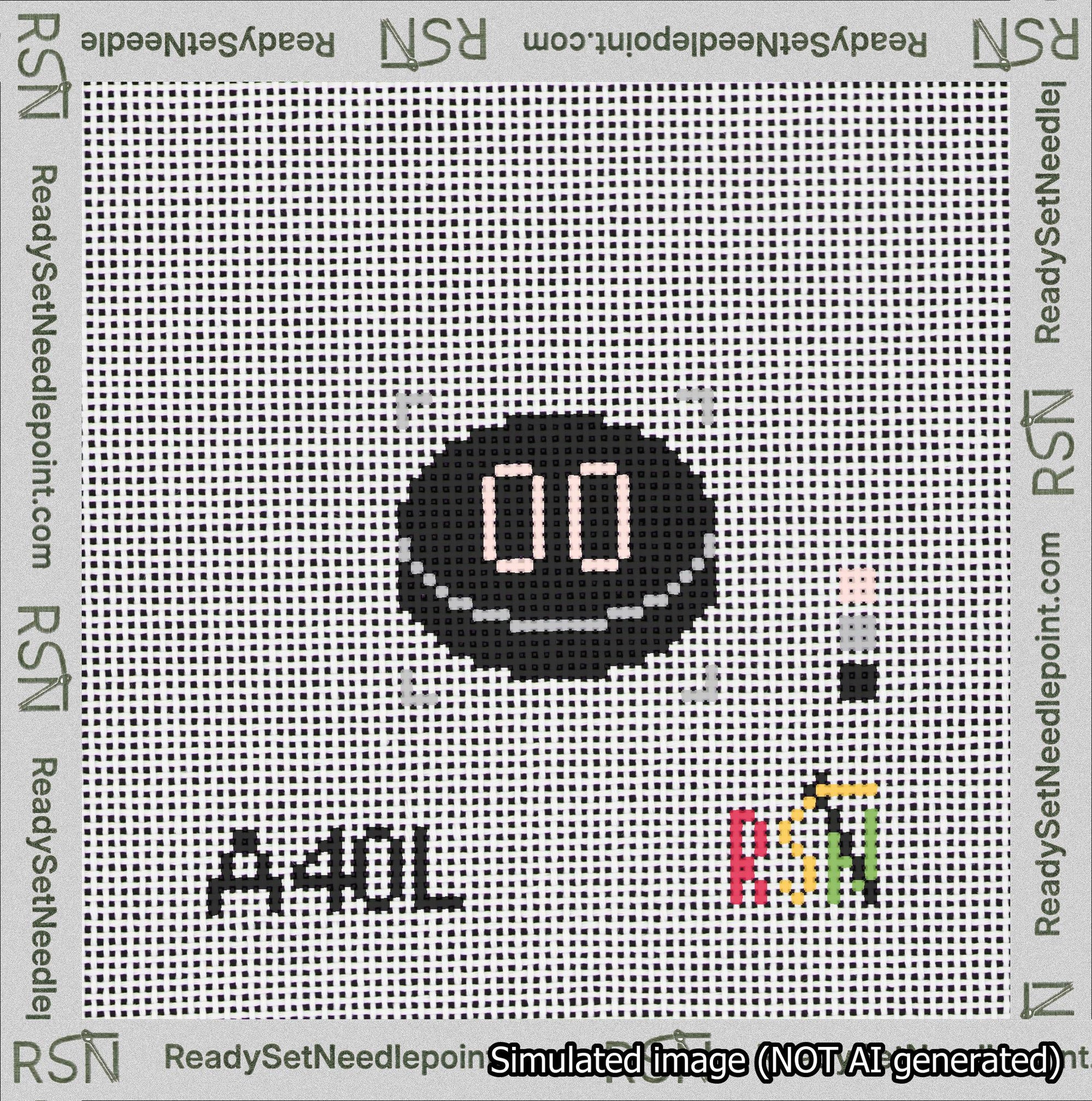 Hockey Puck Bag Charm Pink 0-49 Needlepoint Canvas Design