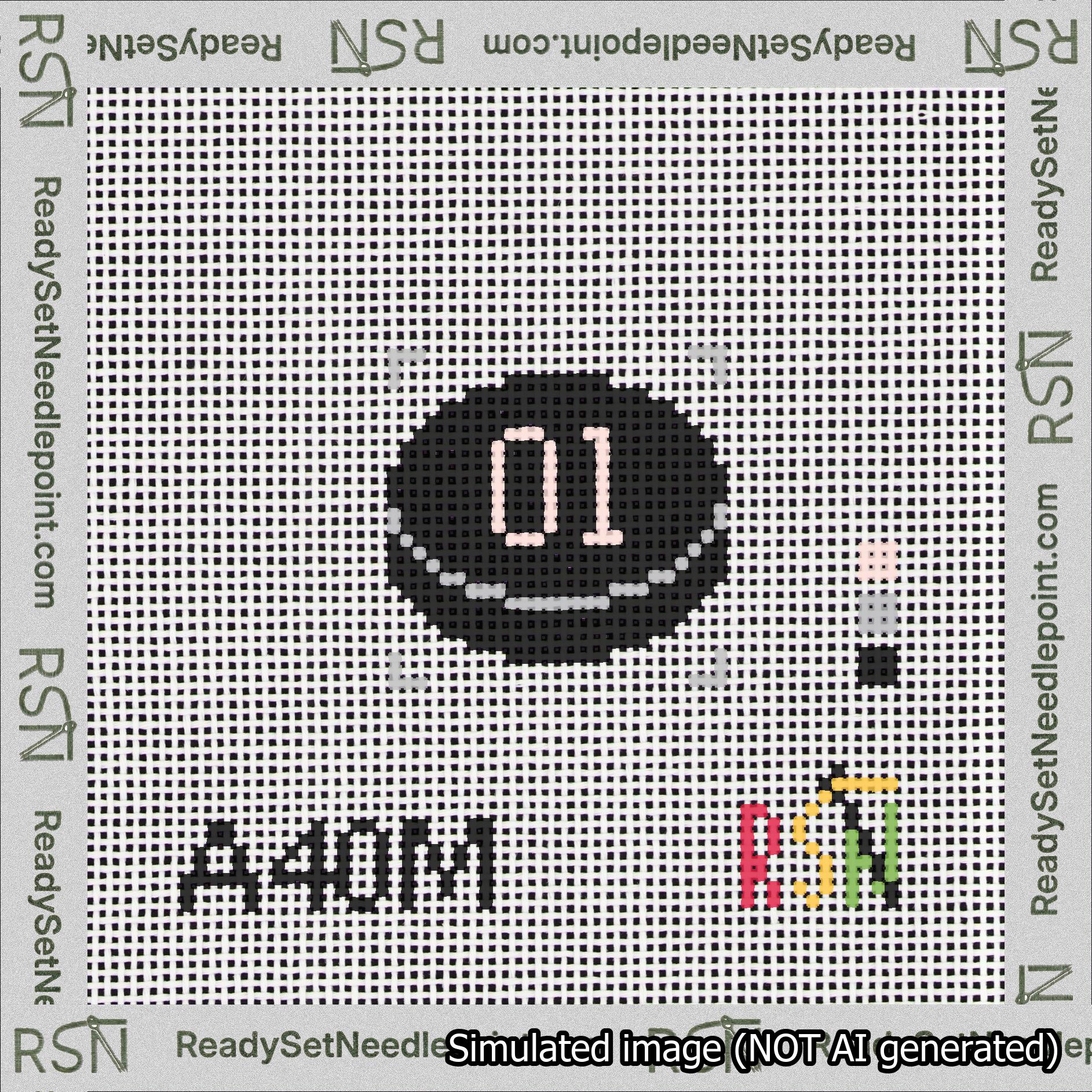 Hockey Puck Bag Charm Pink 0-49 Needlepoint Canvas Design