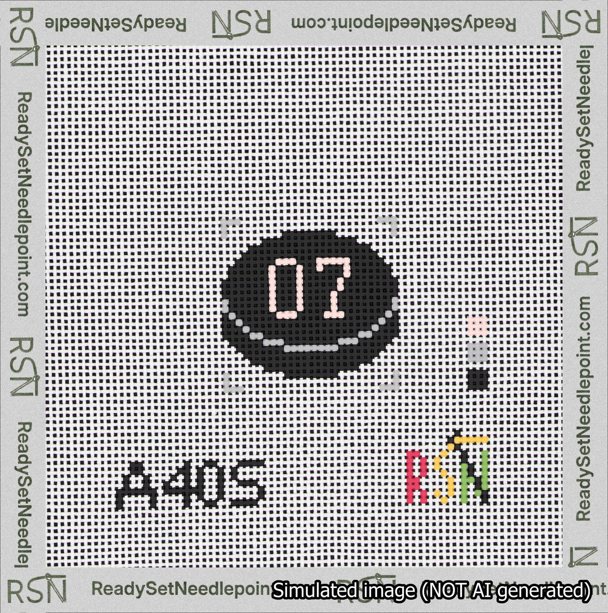 Hockey Puck Bag Charm Pink 0-49 Needlepoint Canvas Design