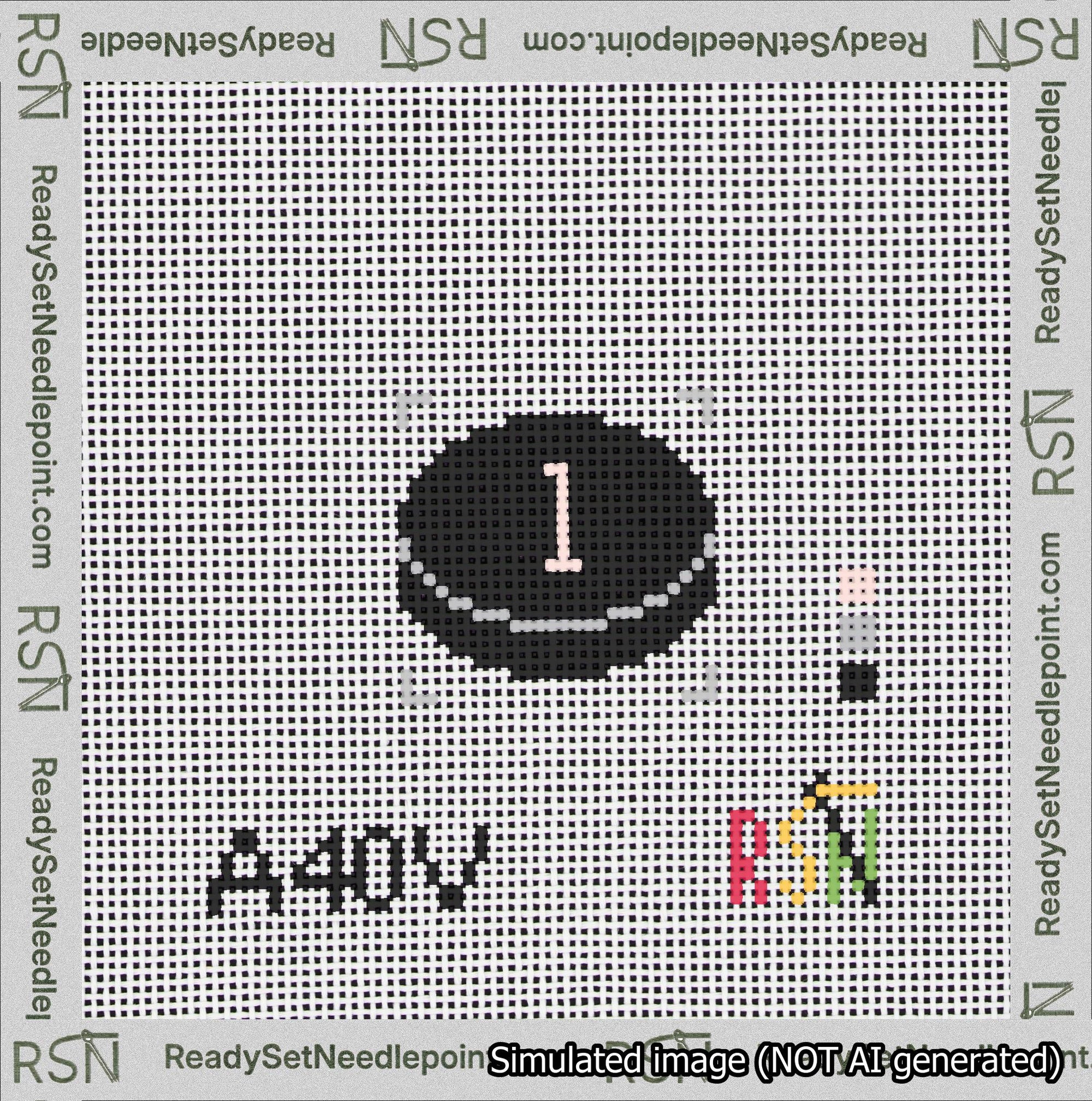 Hockey Puck Bag Charm Pink 0-49 Needlepoint Canvas Design