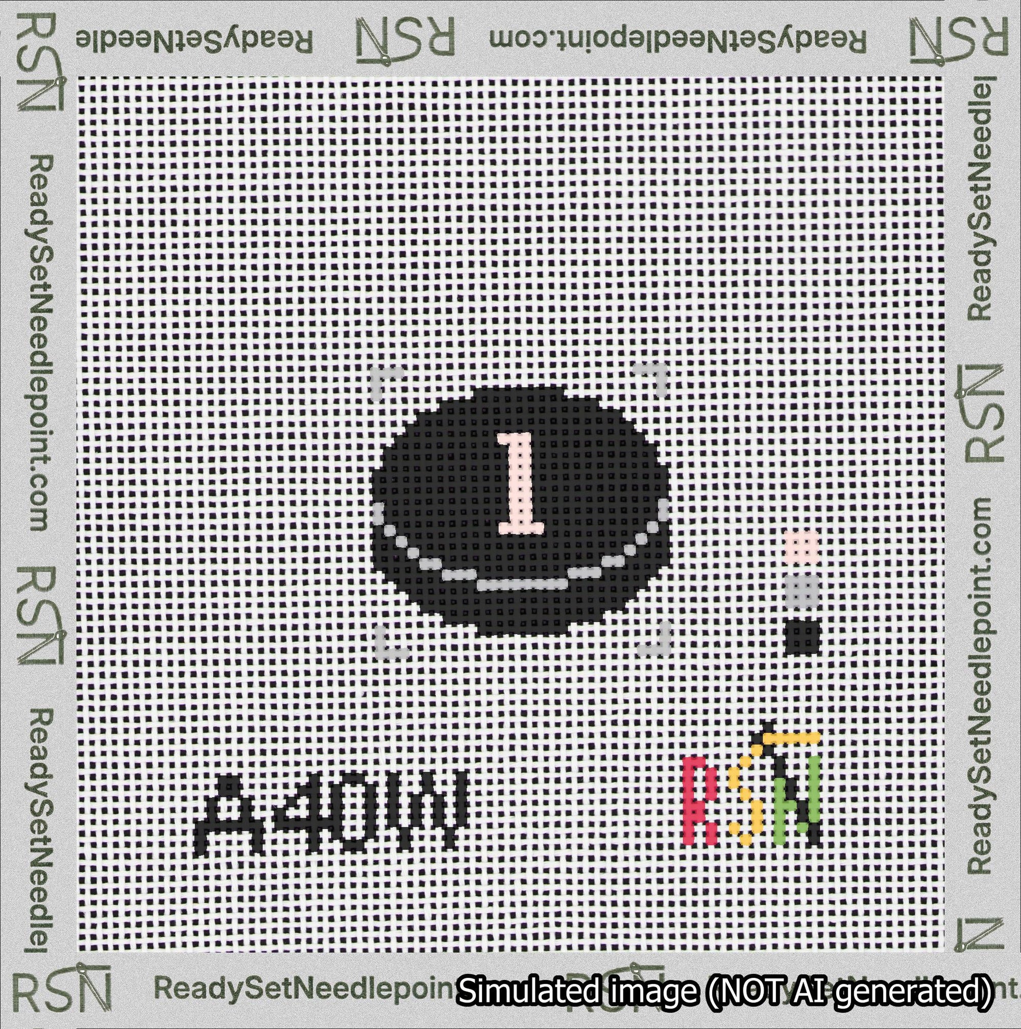 Hockey Puck Bag Charm Pink 0-49 Needlepoint Canvas Design