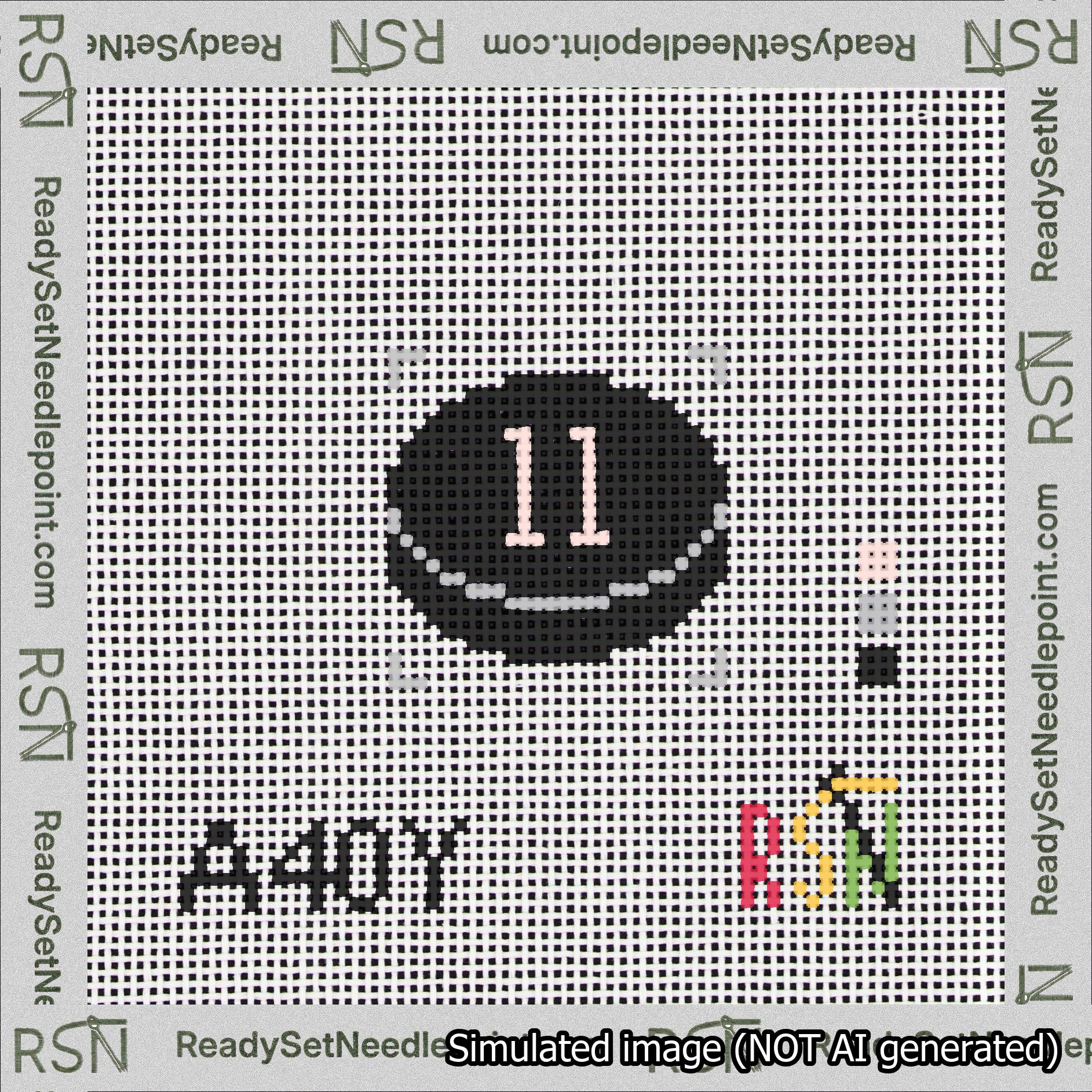 Hockey Puck Bag Charm Pink 0-49 Needlepoint Canvas Design