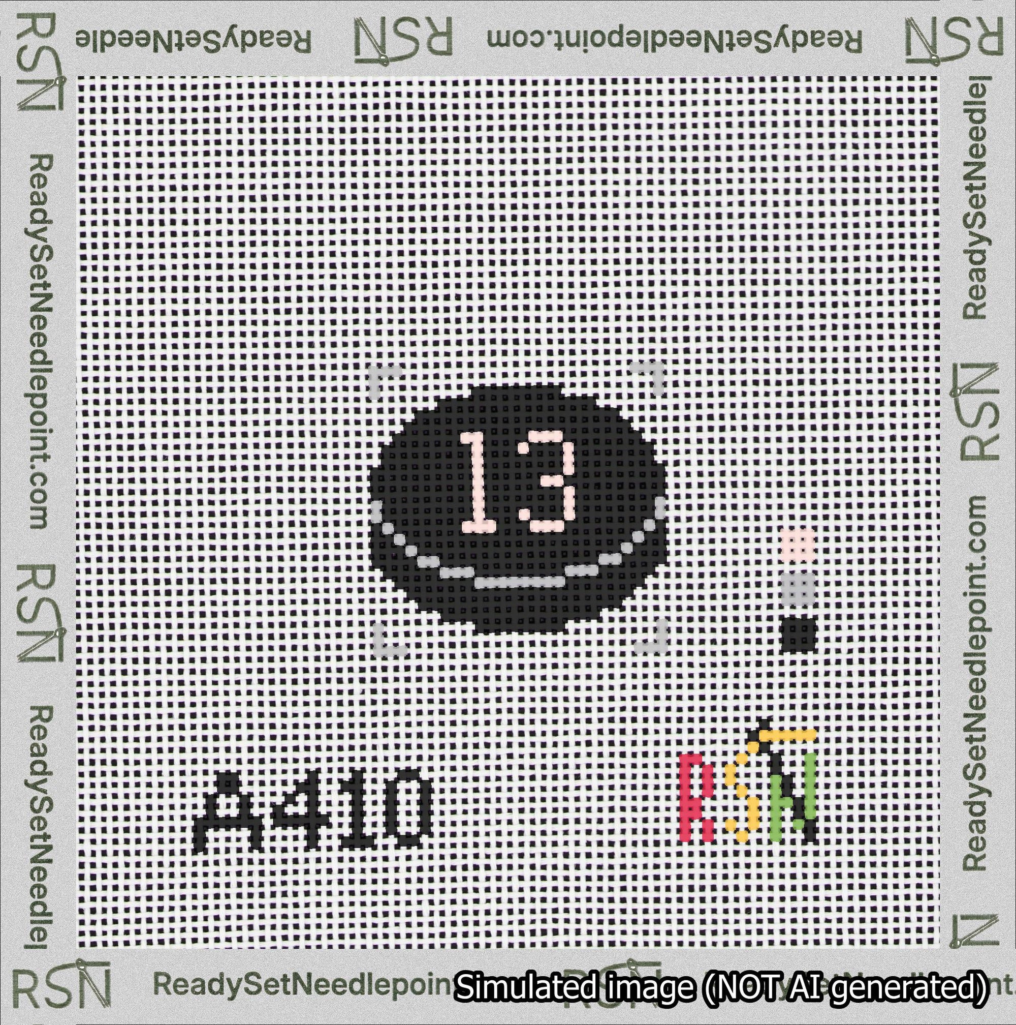 Hockey Puck Bag Charm Pink 0-49 Needlepoint Canvas Design