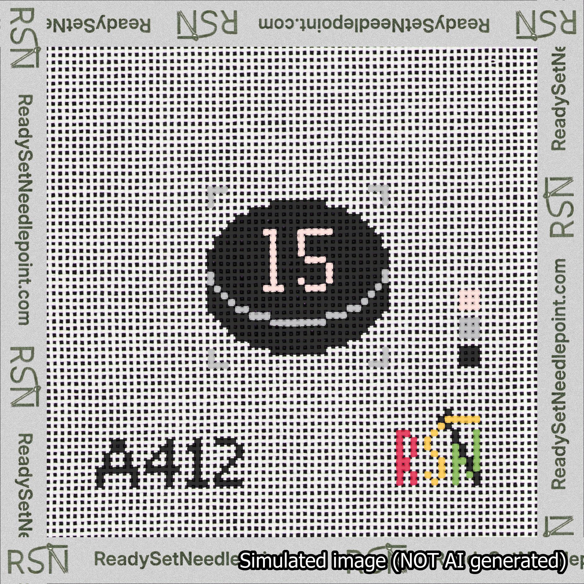 Hockey Puck Bag Charm Pink 0-49 Needlepoint Canvas Design