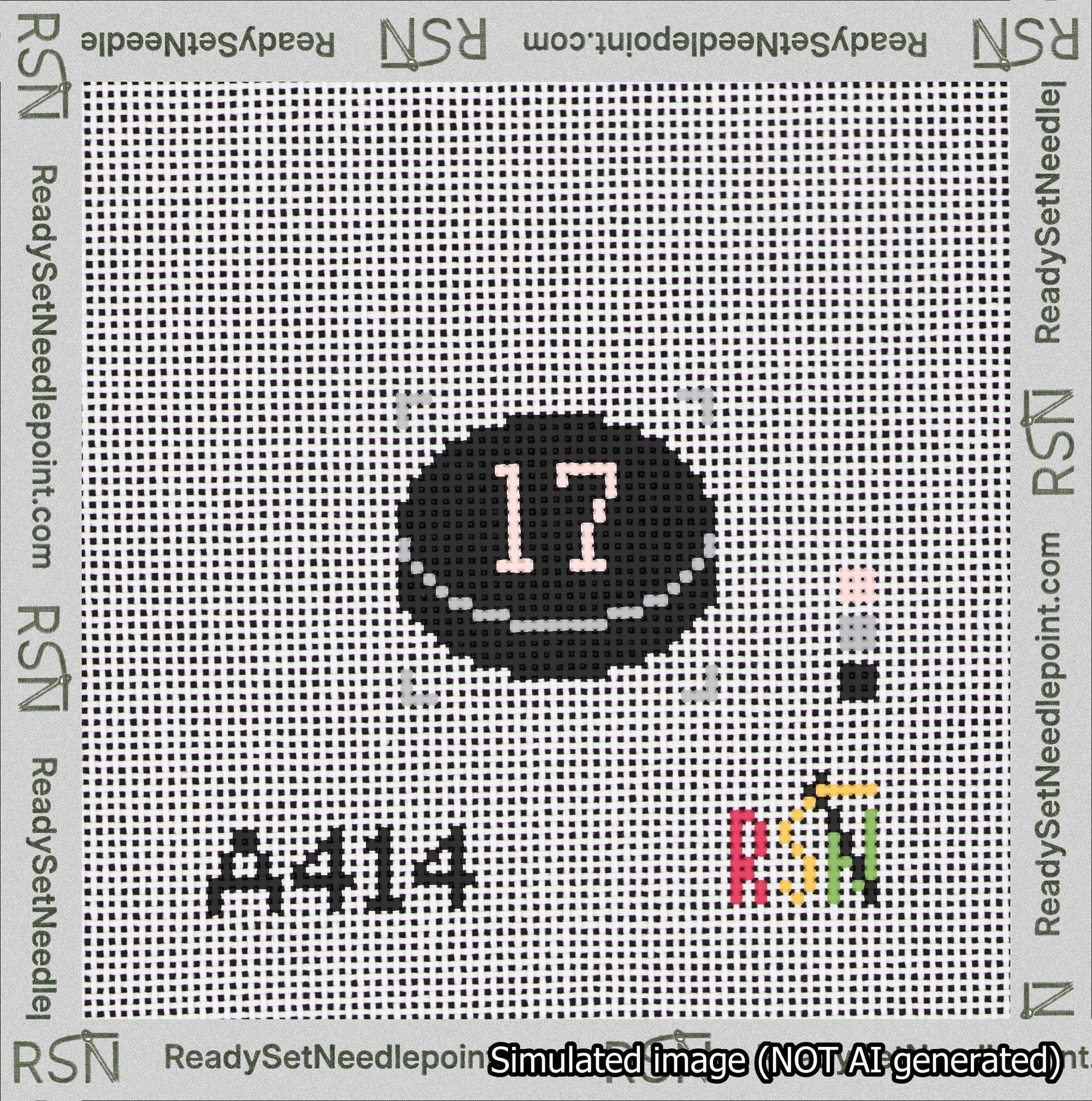 Hockey Puck Bag Charm Pink 0-49 Needlepoint Canvas Design