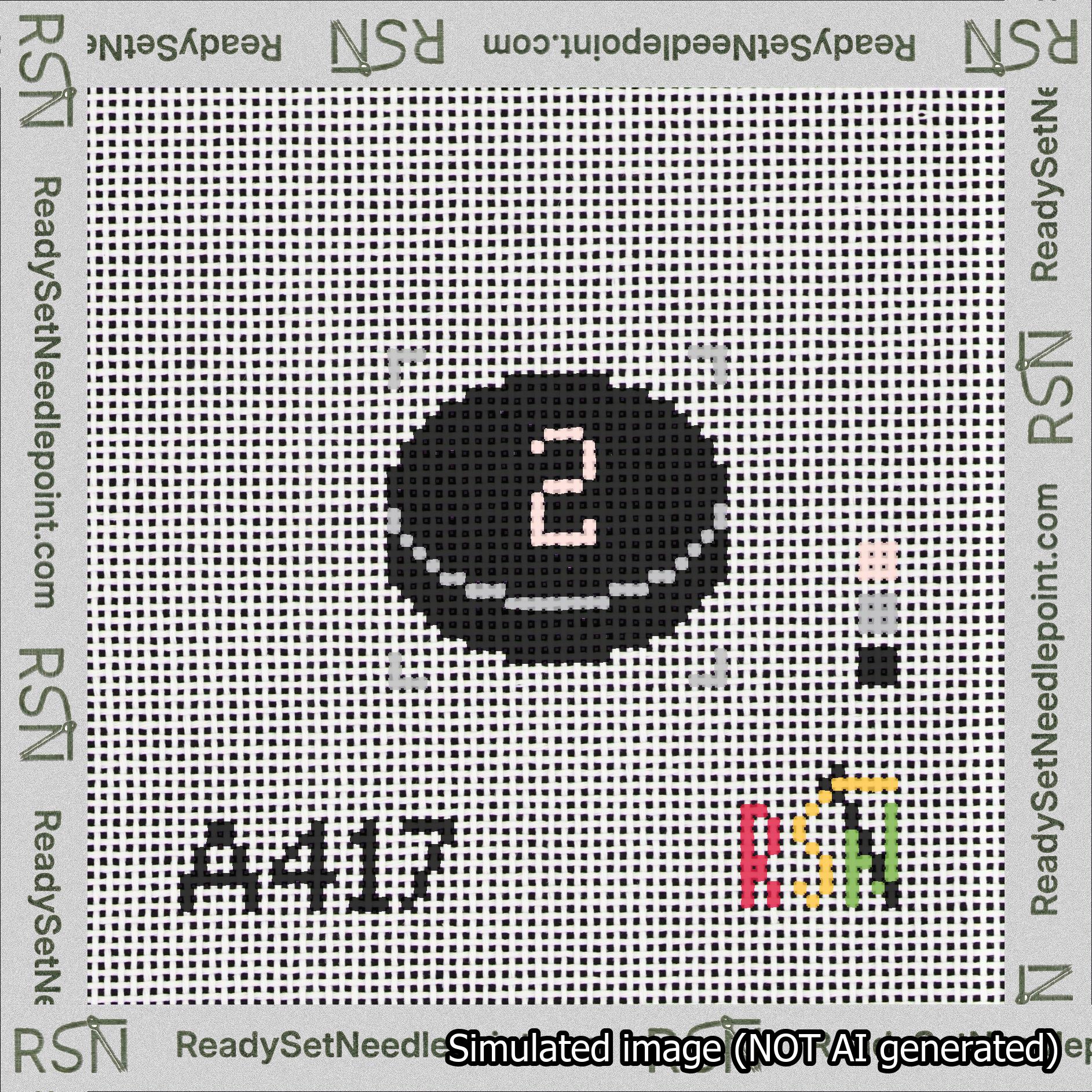 Hockey Puck Bag Charm Pink 0-49 Needlepoint Canvas Design