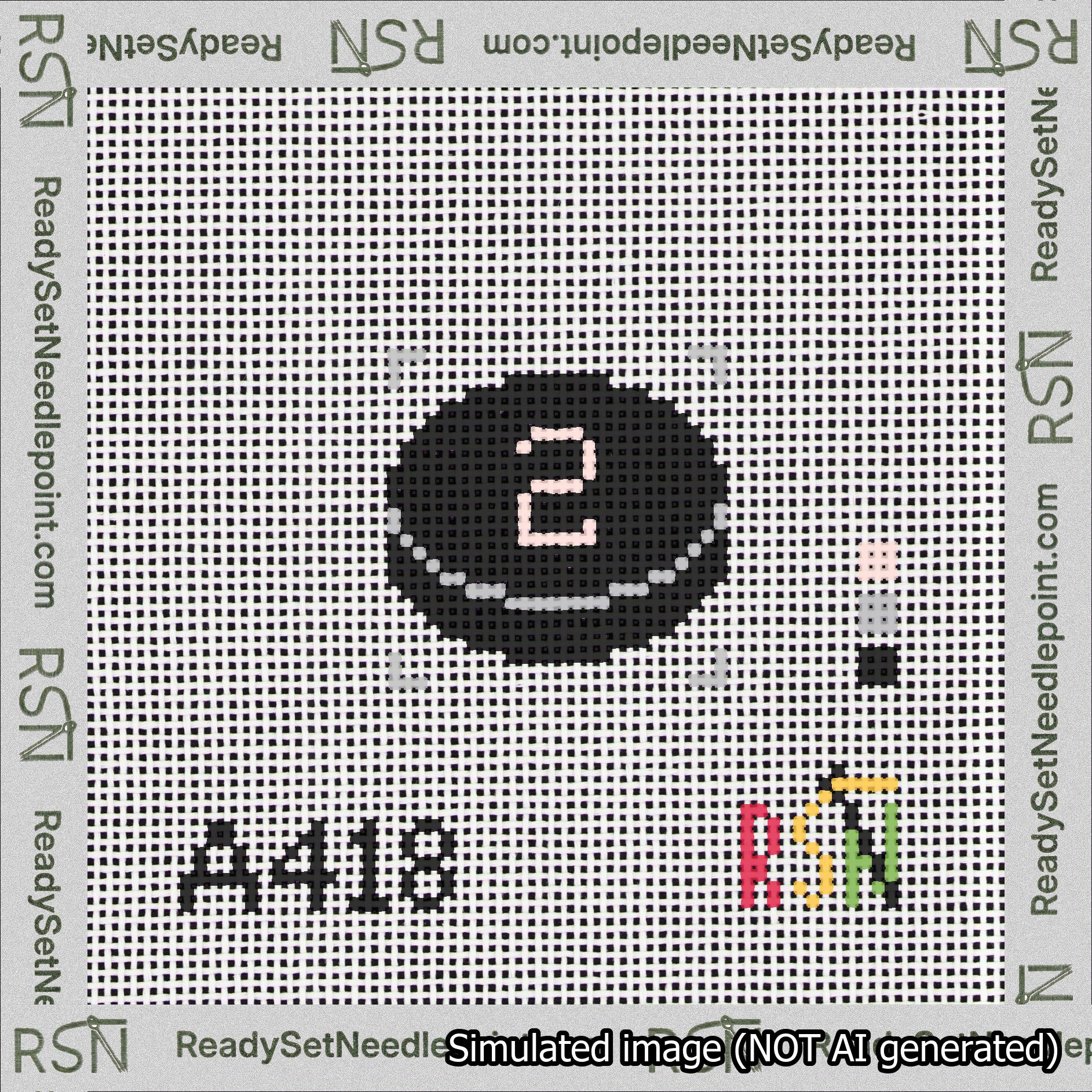 Hockey Puck Bag Charm Pink 0-49 Needlepoint Canvas Design