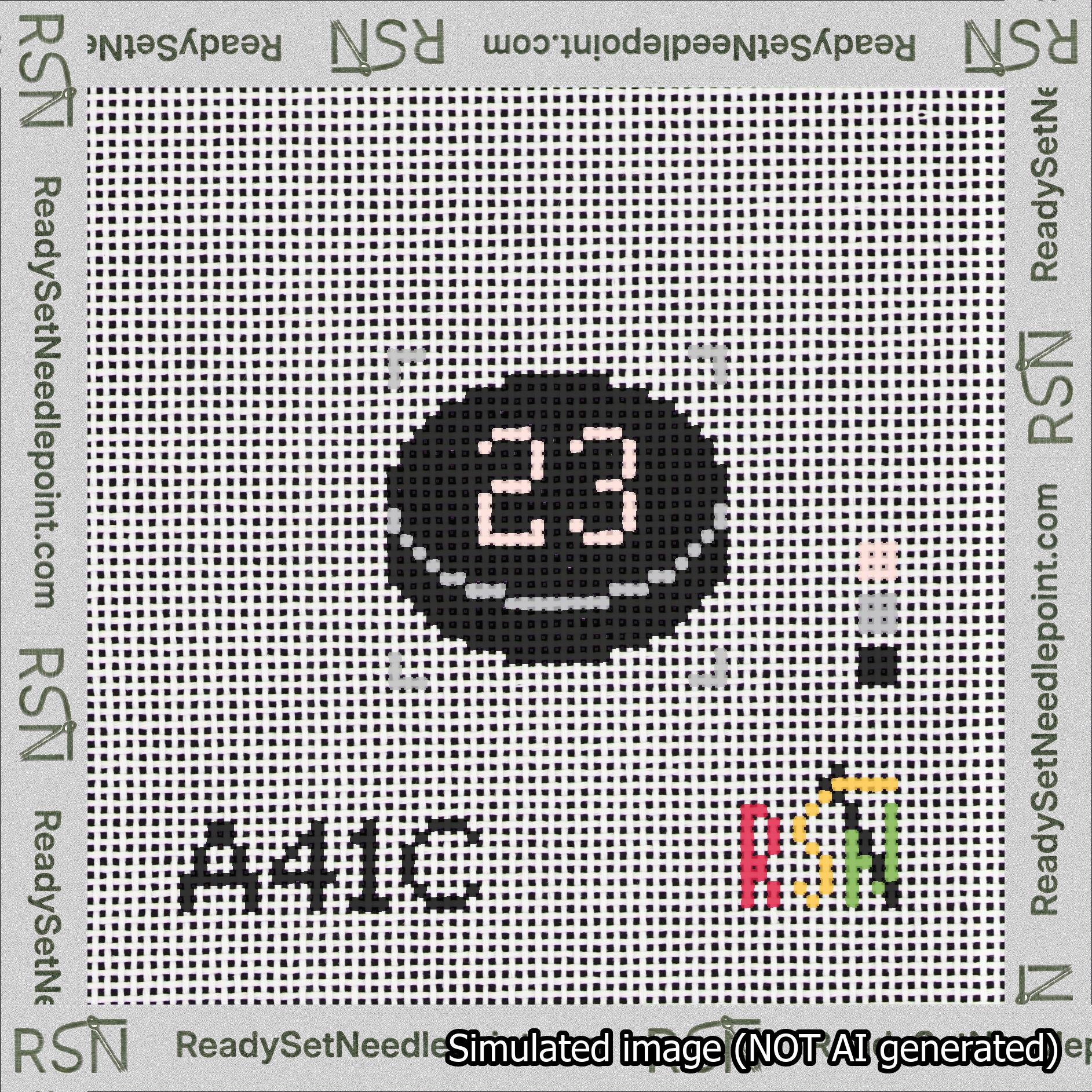 Hockey Puck Bag Charm Pink 0-49 Needlepoint Canvas Design