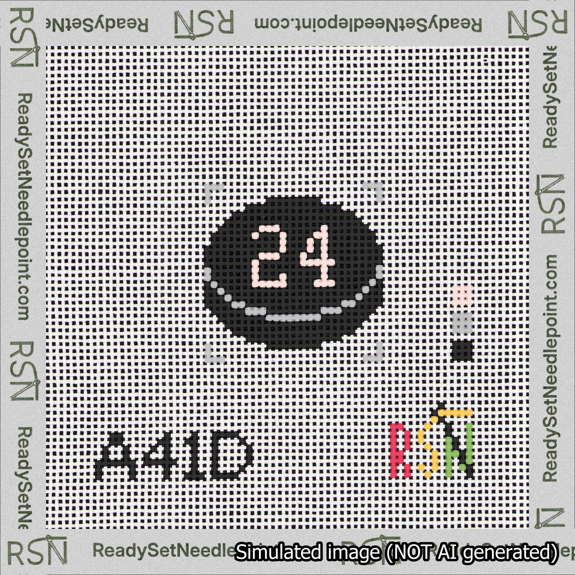 Hockey Puck Bag Charm Pink 0-49 Needlepoint Canvas Design