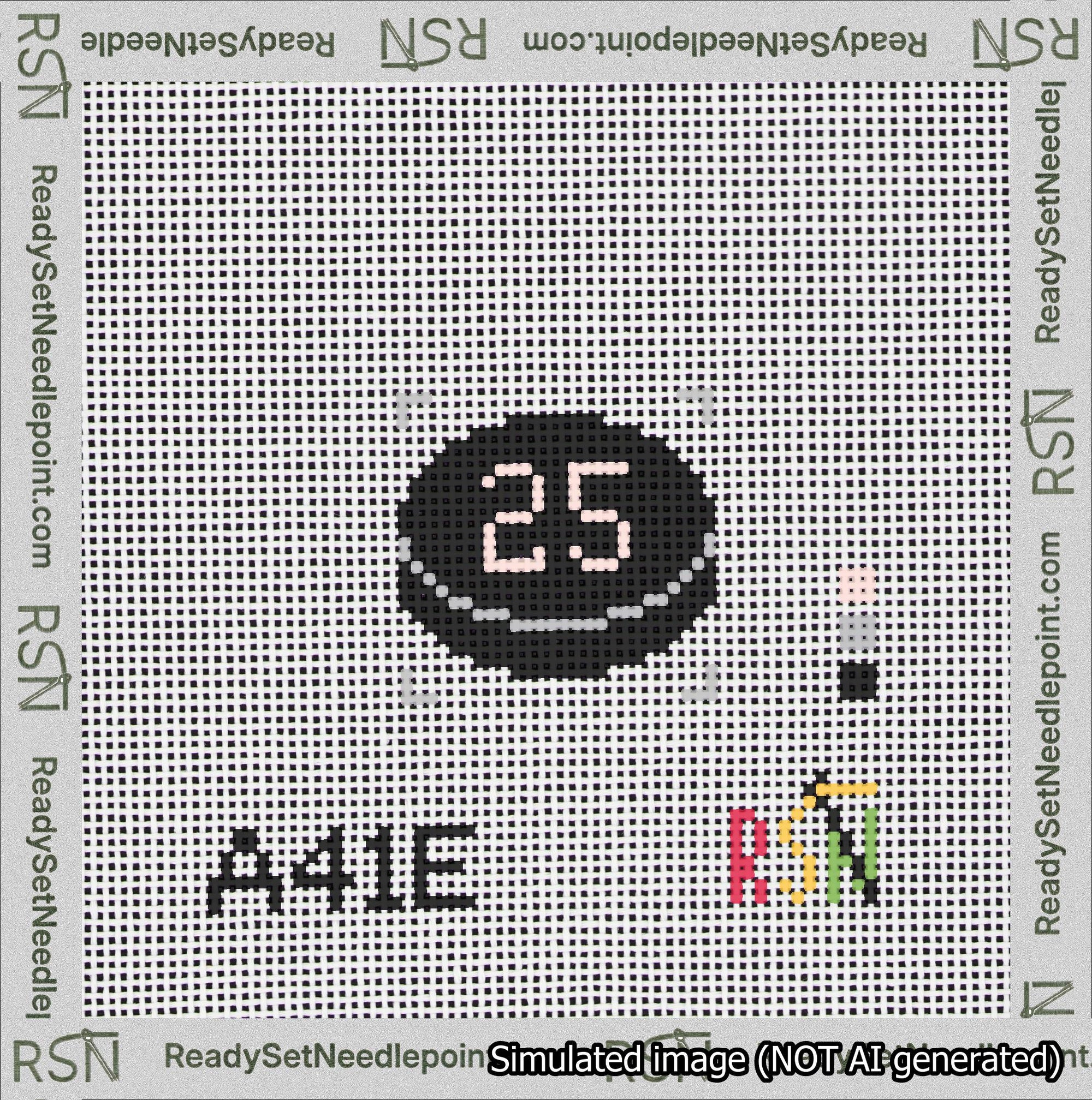 Hockey Puck Bag Charm Pink 0-49 Needlepoint Canvas Design