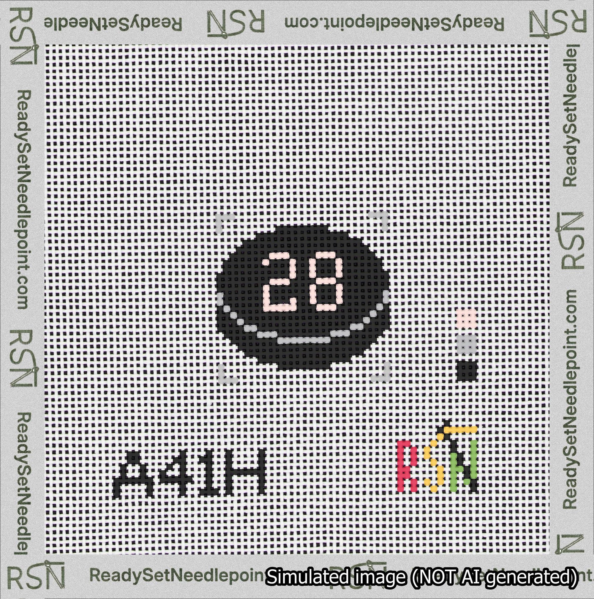 Hockey Puck Bag Charm Pink 0-49 Needlepoint Canvas Design