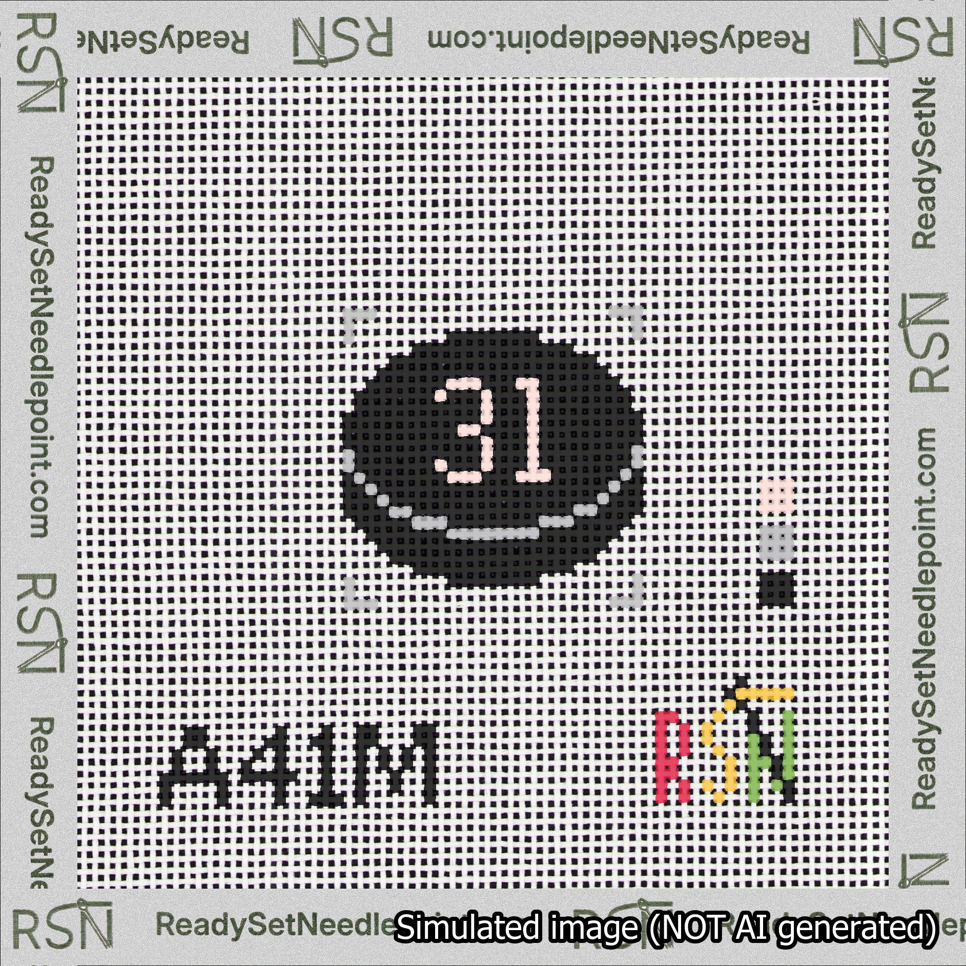 Hockey Puck Bag Charm Pink 0-49 Needlepoint Canvas Design