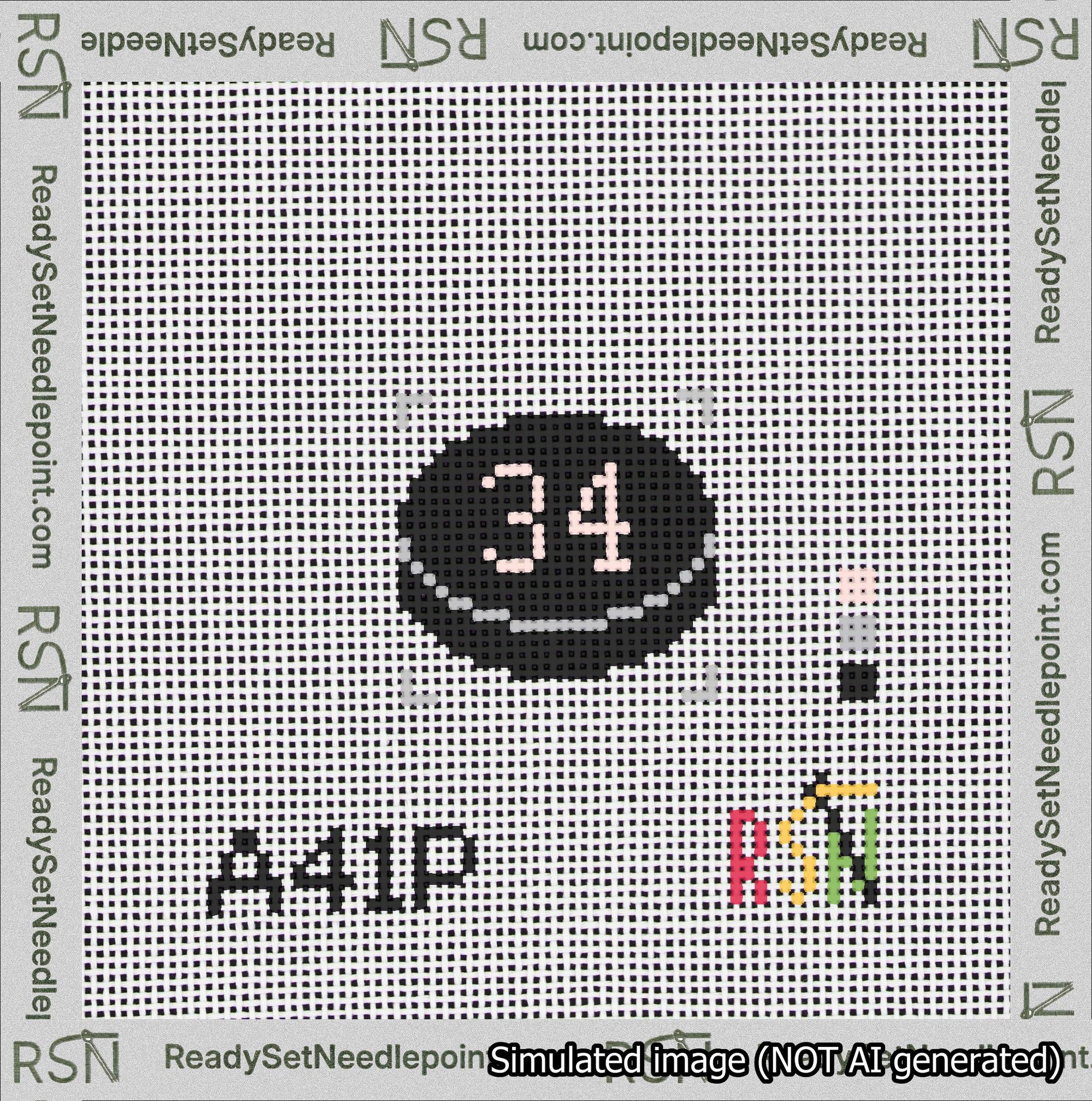 Hockey Puck Bag Charm Pink 0-49 Needlepoint Canvas Design