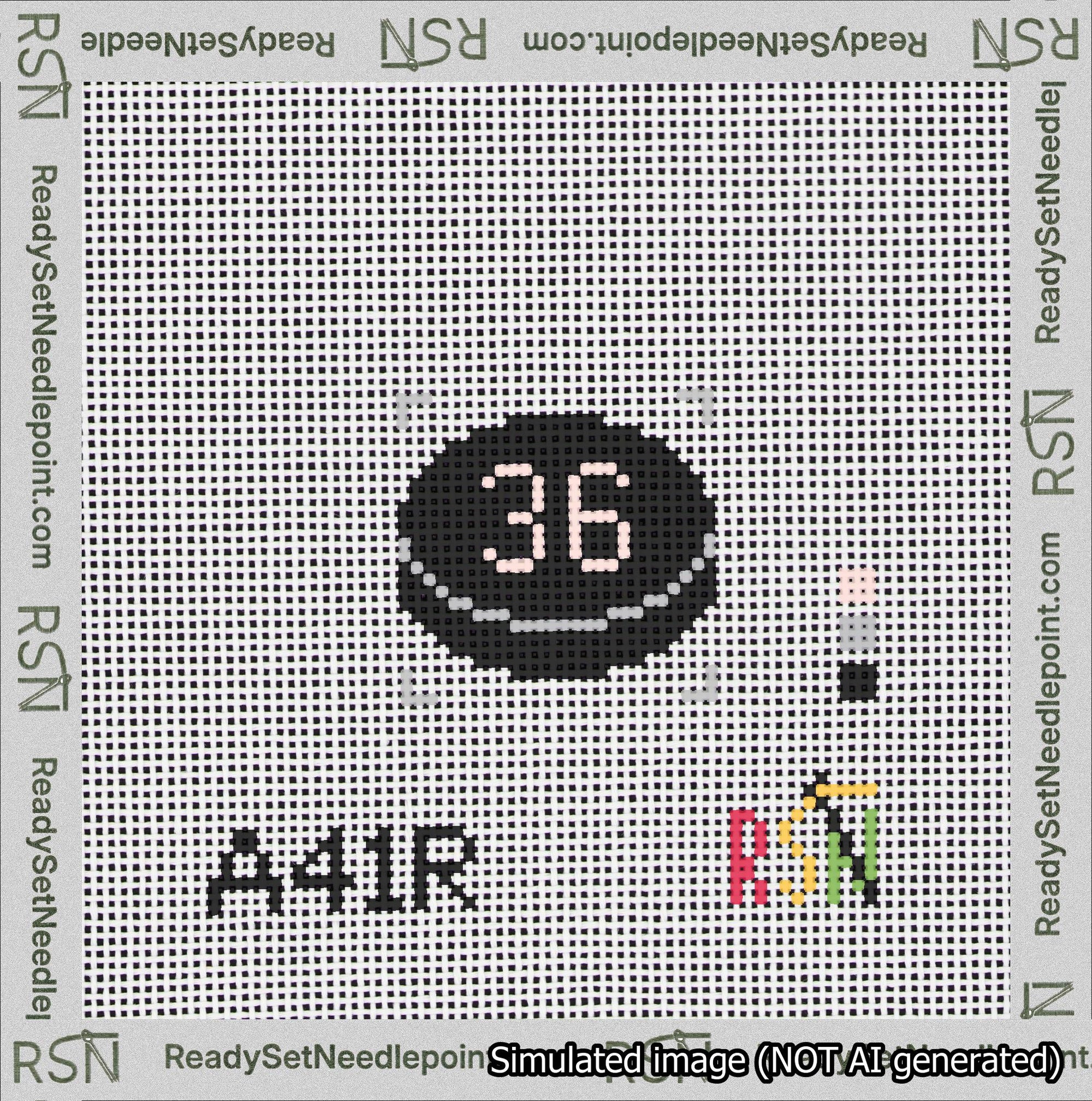 Hockey Puck Bag Charm Pink 0-49 Needlepoint Canvas Design